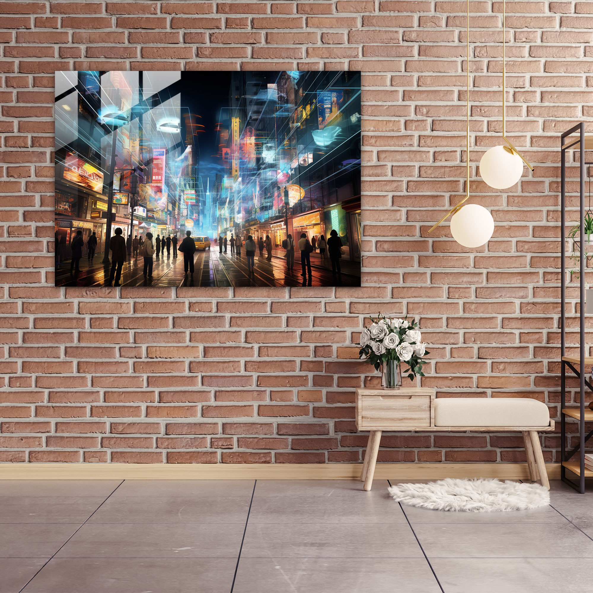 Modern Sanat Seyahati - Cam Tablo Ev Dekorasyonu için Modern Sanat Seyahati Tablosu
