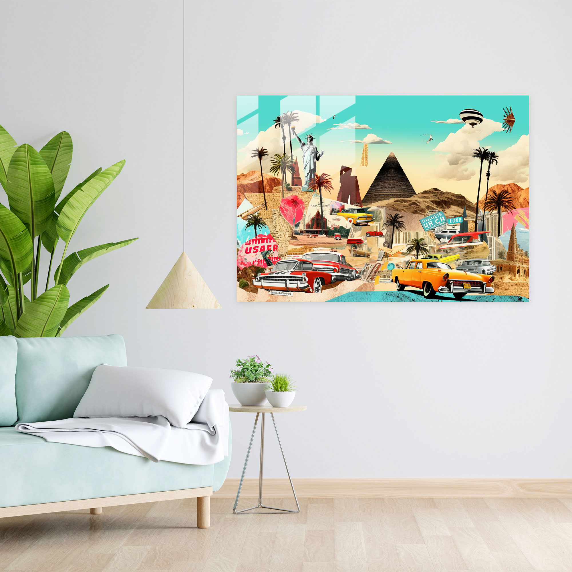 Seyahat Cam Tablosu - Seyahat Macera Modern Sanat