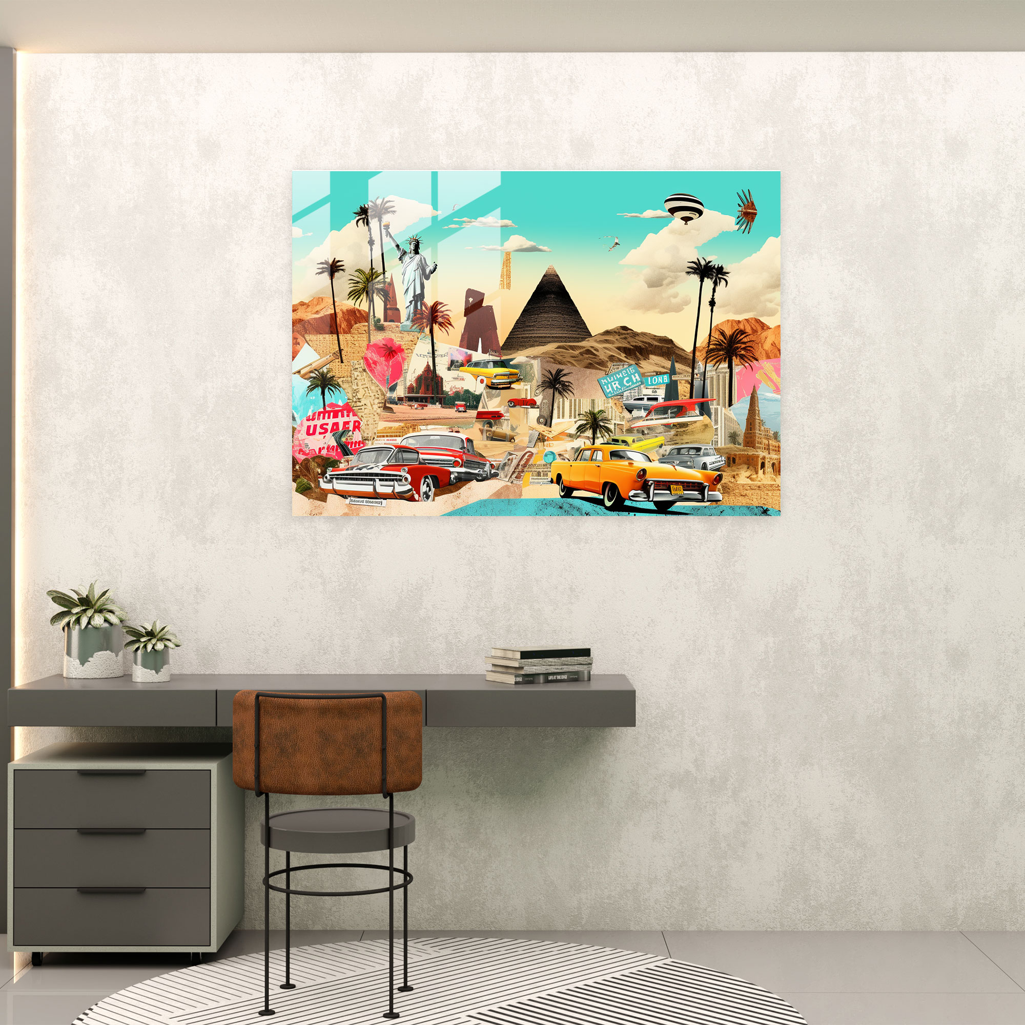 Seyahat Cam Tablosu - Seyahat Macera Modern Sanat