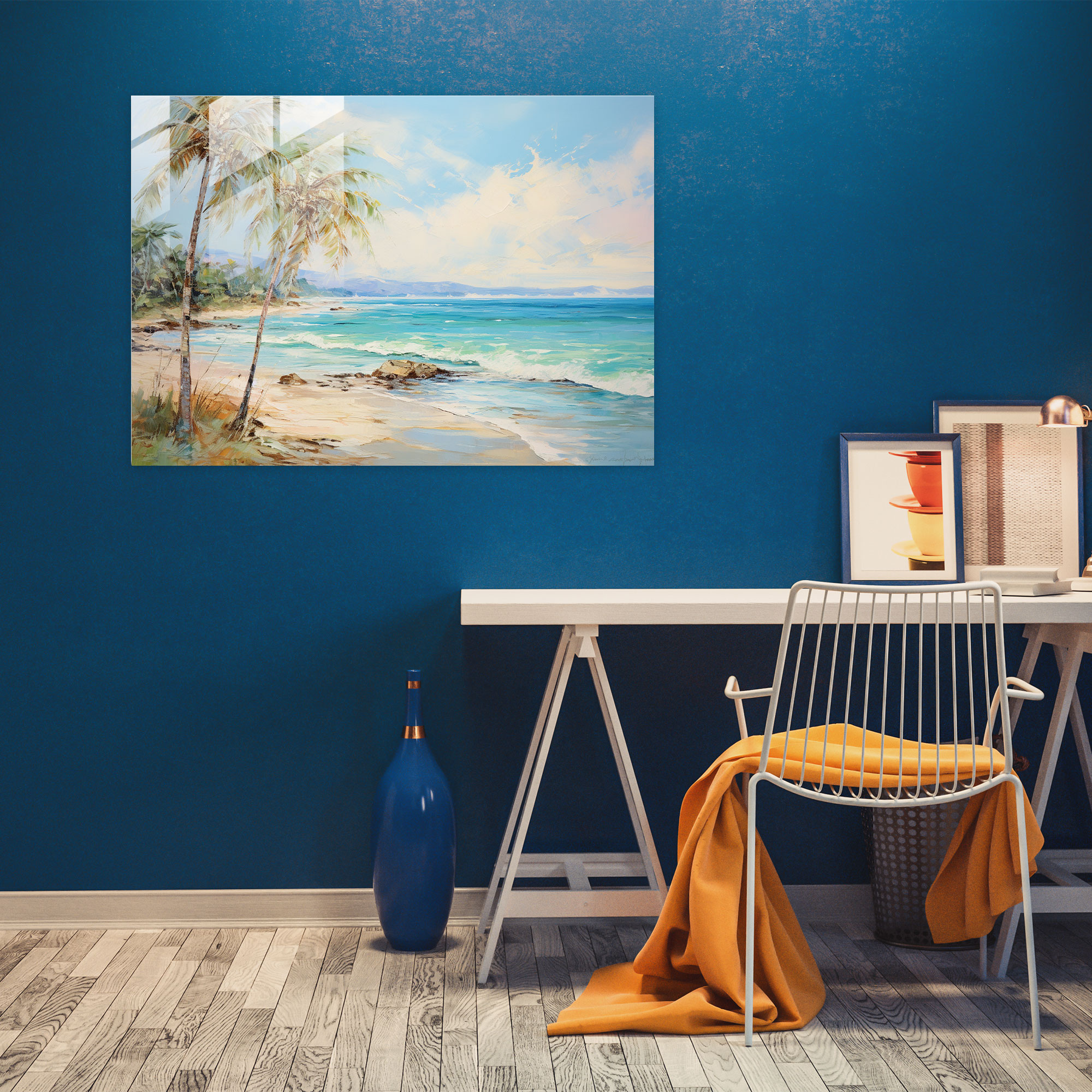 Travel Glass Wall Art - Travel, Tropical Paradise, Beach Scene, Wall Decoration