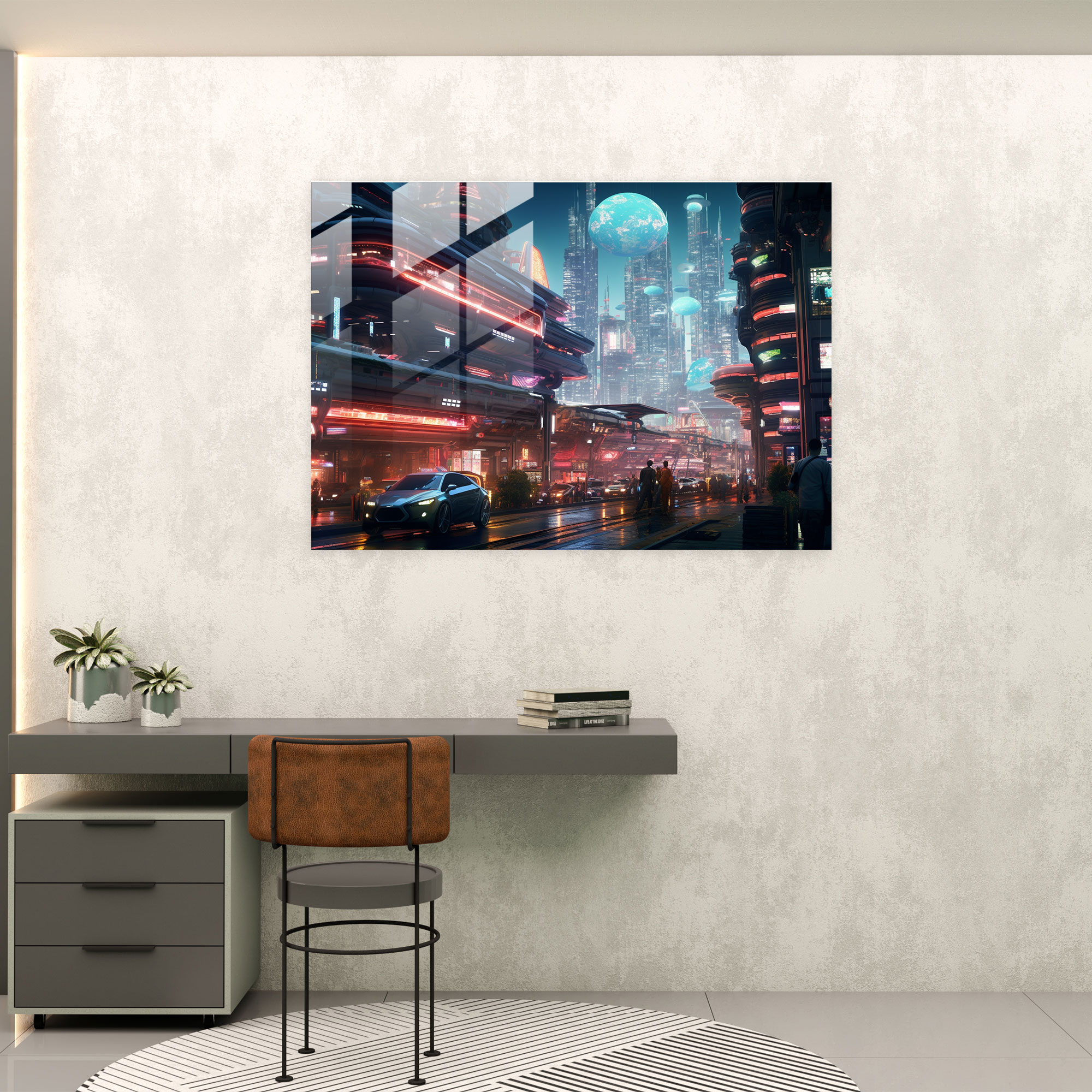 Travel Glass Wall Art - Travel, Urban Energy, Architectural Marvels, Neon Lights