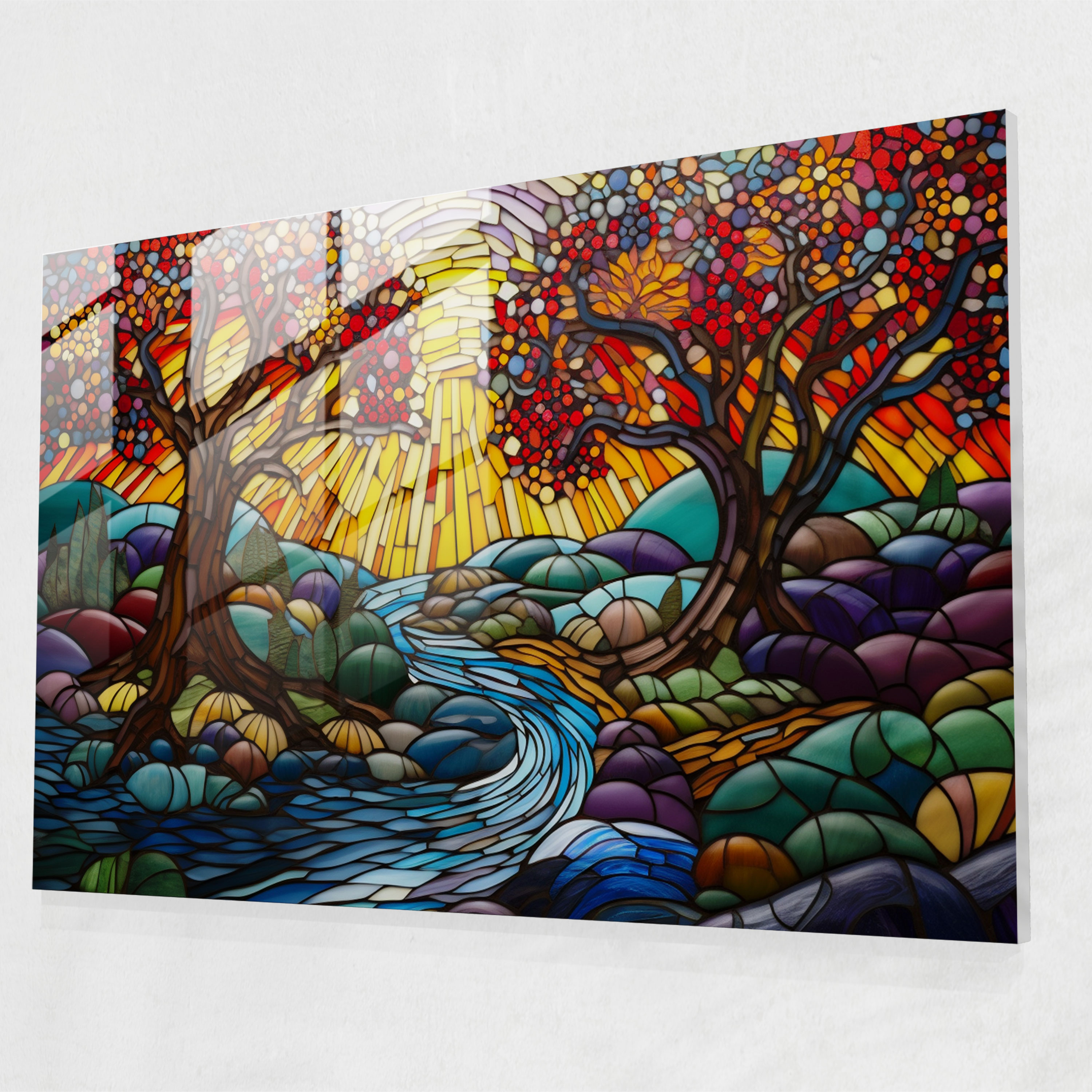 Zen Garden Stained Glass Art - The Zen Garden, Home Decoration, Glass Wall Art, Zen Garden