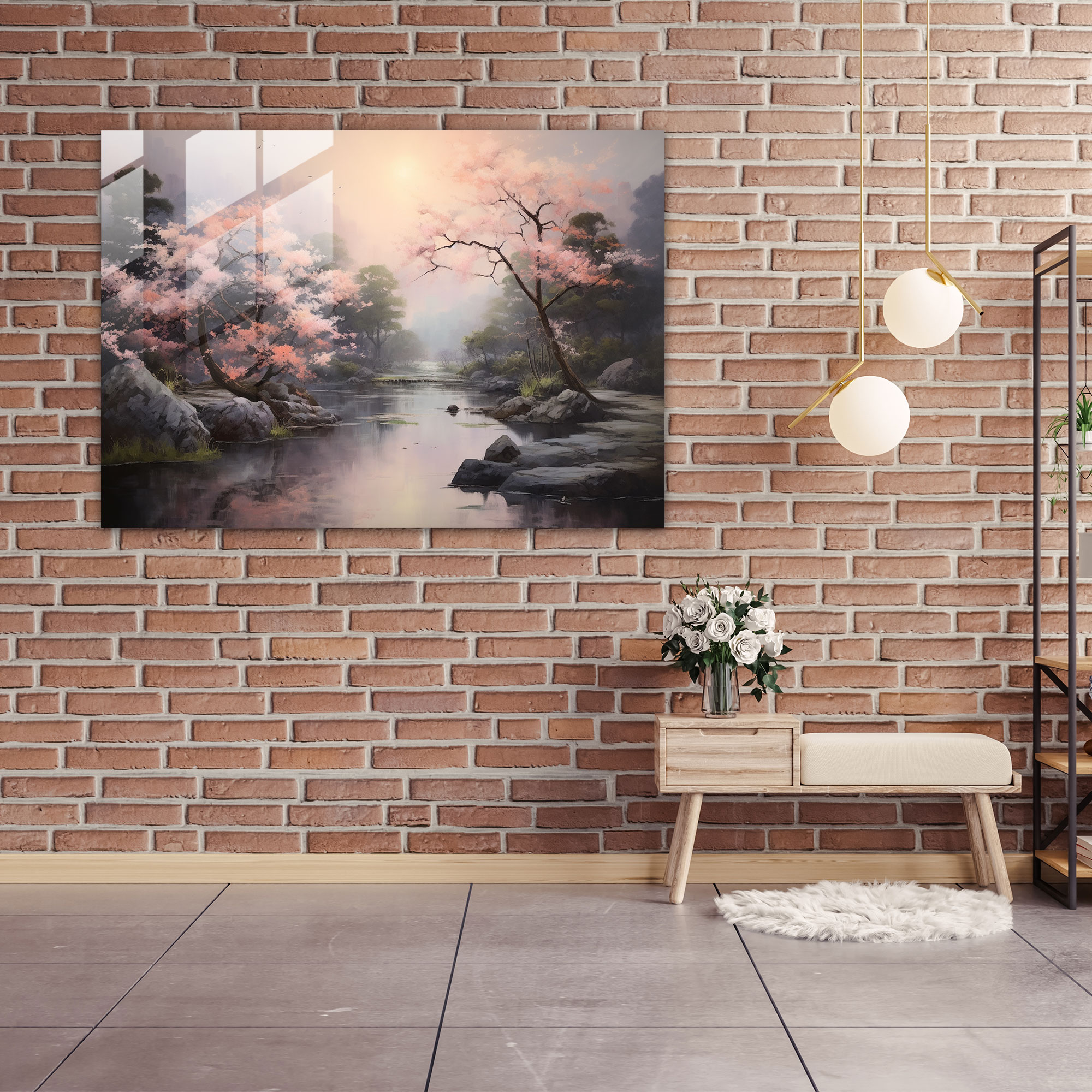 Zen Garden Oil Painting - The Zen Garden, Glass Print, Delicate Brushstrokes, Zen Garden