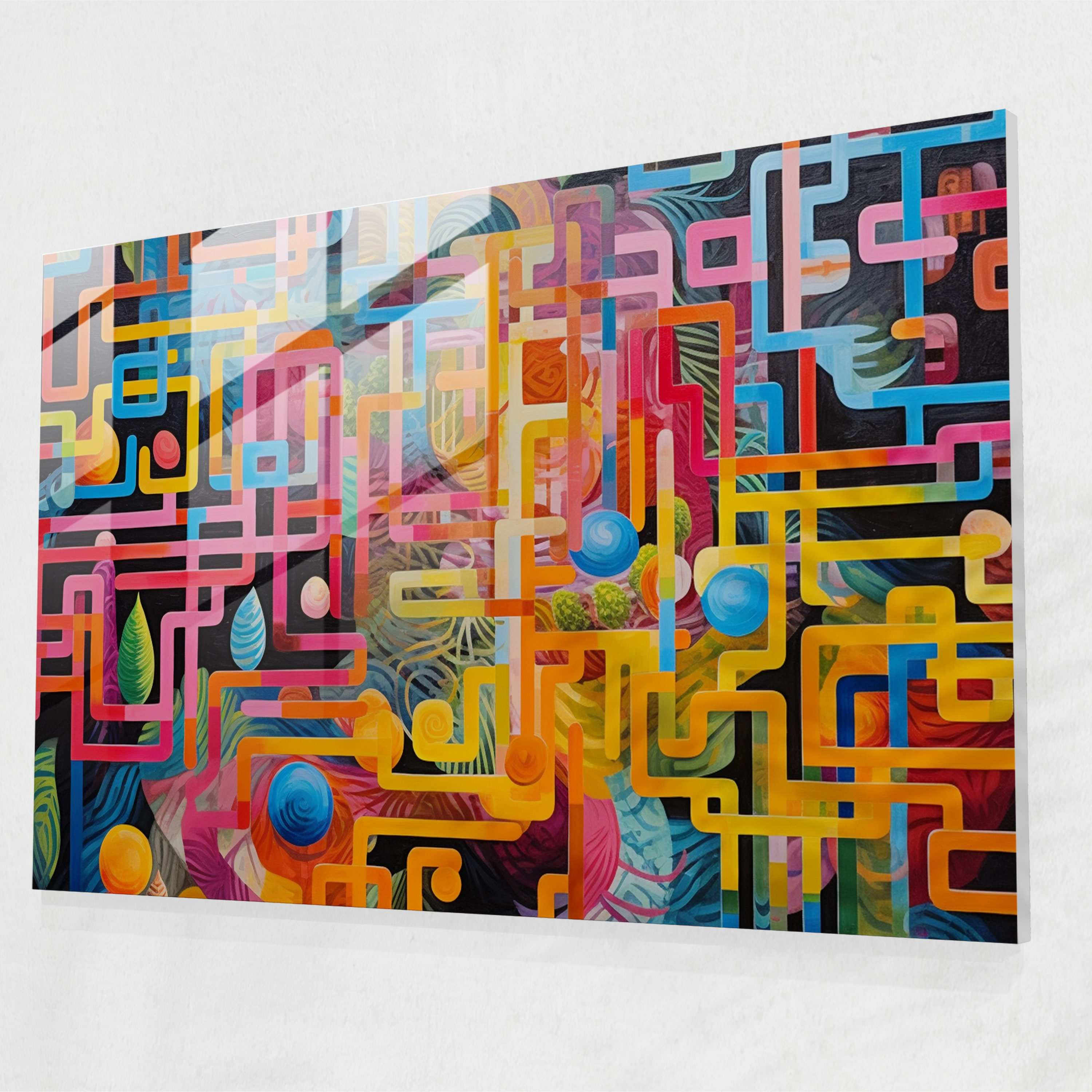 Colorful Zen Garden Glass Wall Art - The Zen Garden, Modern Art, Vibrant, Zen Garden