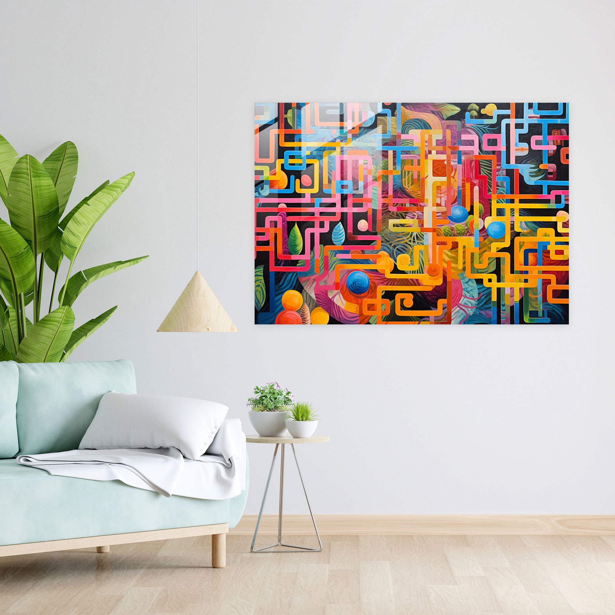 Colorful Zen Garden Glass Wall Art - The Zen Garden, Modern Art, Vibrant, Zen Garden