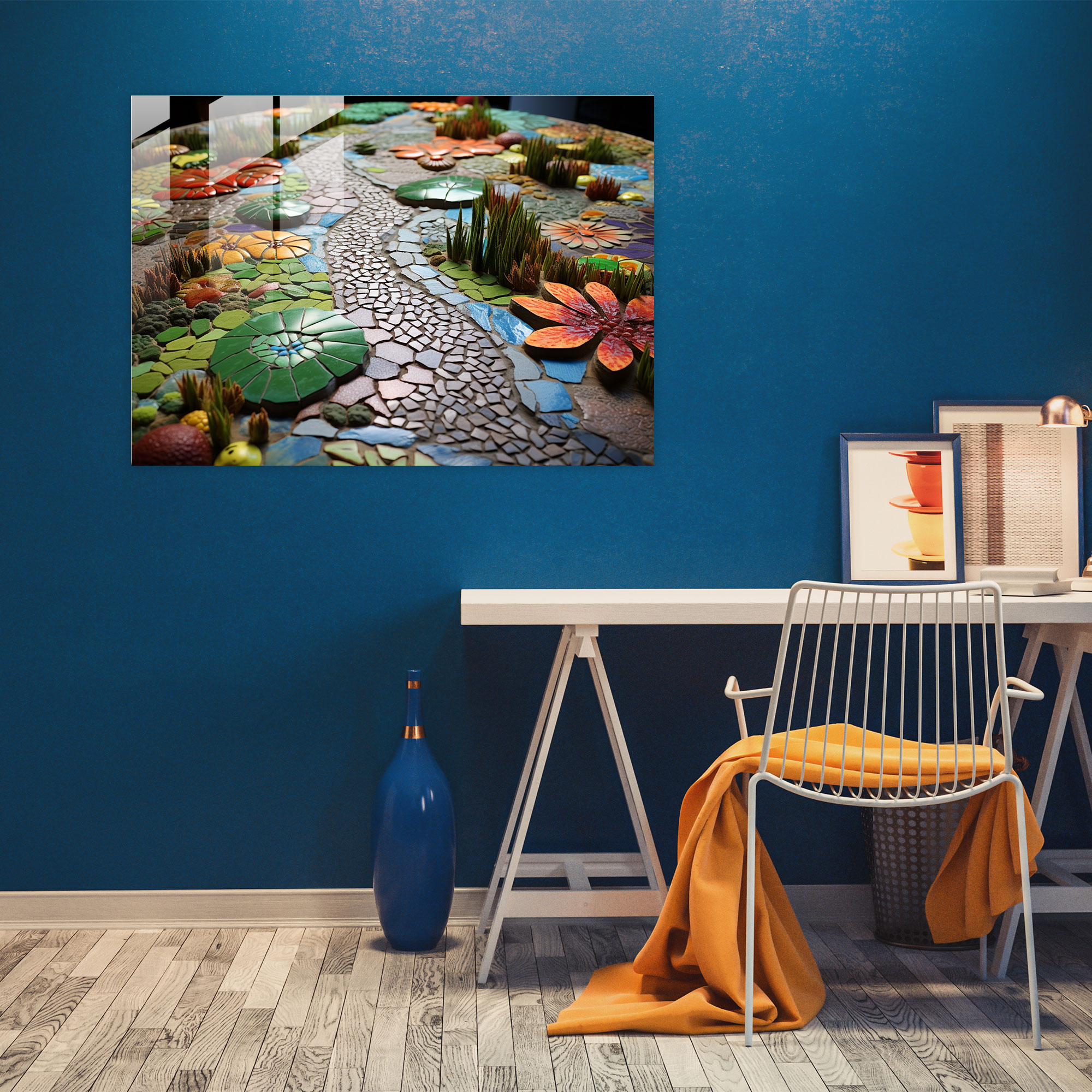 Colorful Mosaic Zen Garden Glass Print - The Zen Garden, Zen Garden, Vibrance, Modern Art