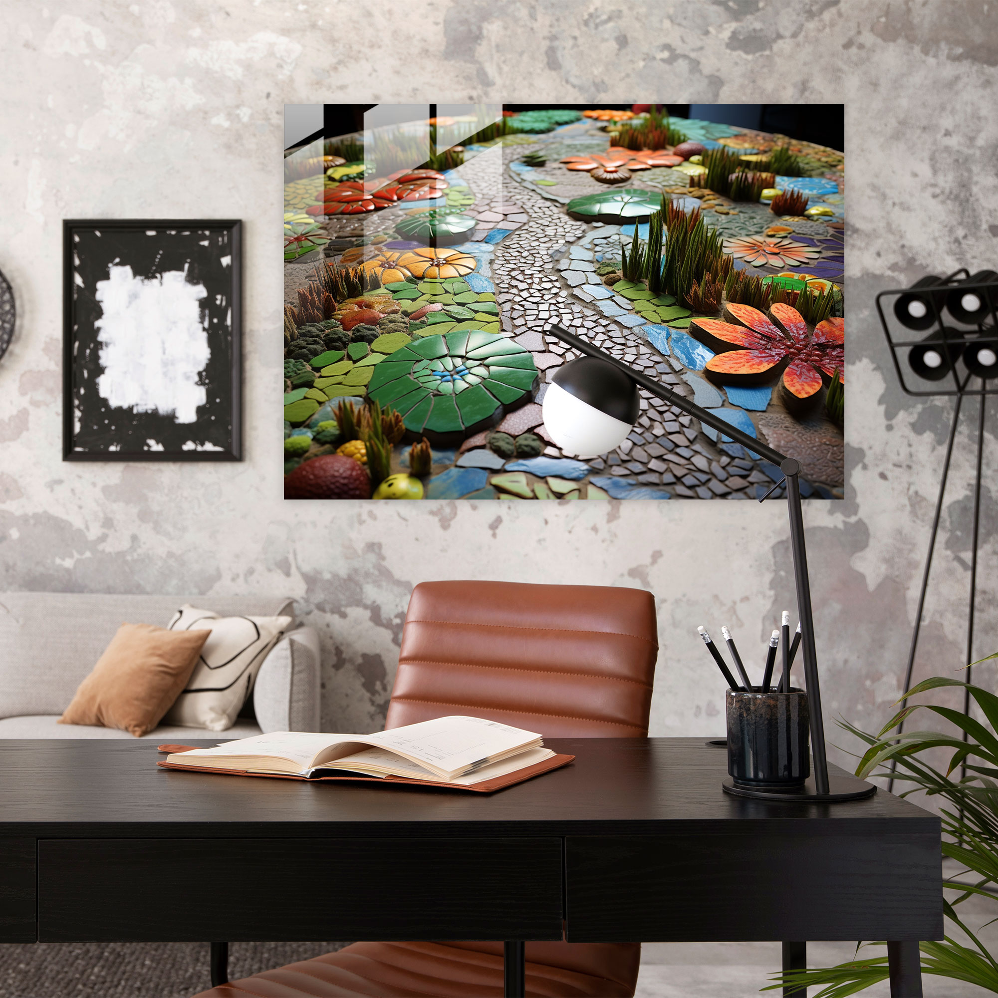 Colorful Mosaic Zen Garden Glass Print - The Zen Garden, Zen Garden, Vibrance, Modern Art