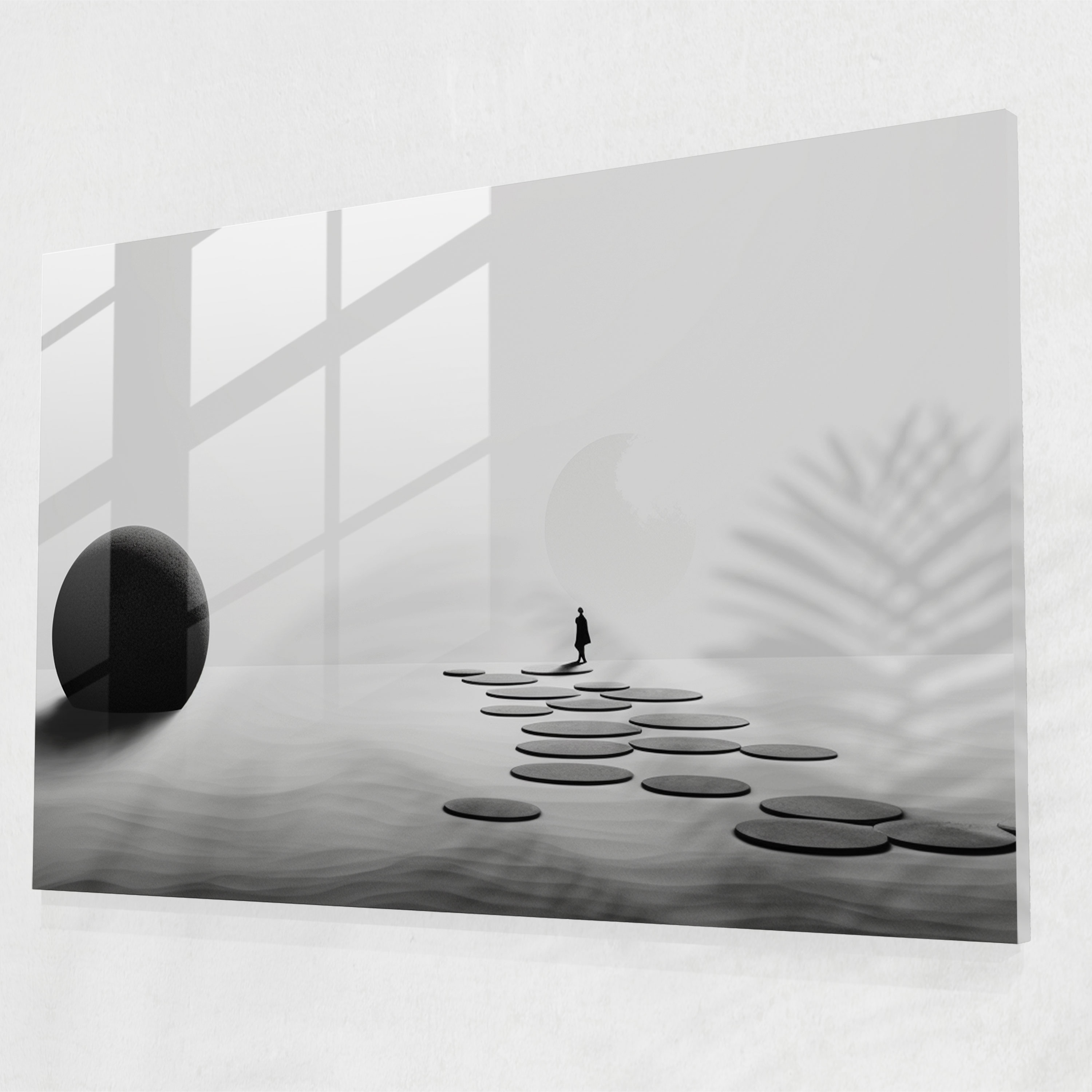 Zen Garden Glass Wall Art - The Zen Garden, Wall Decoration, Glass Print, Tranquility