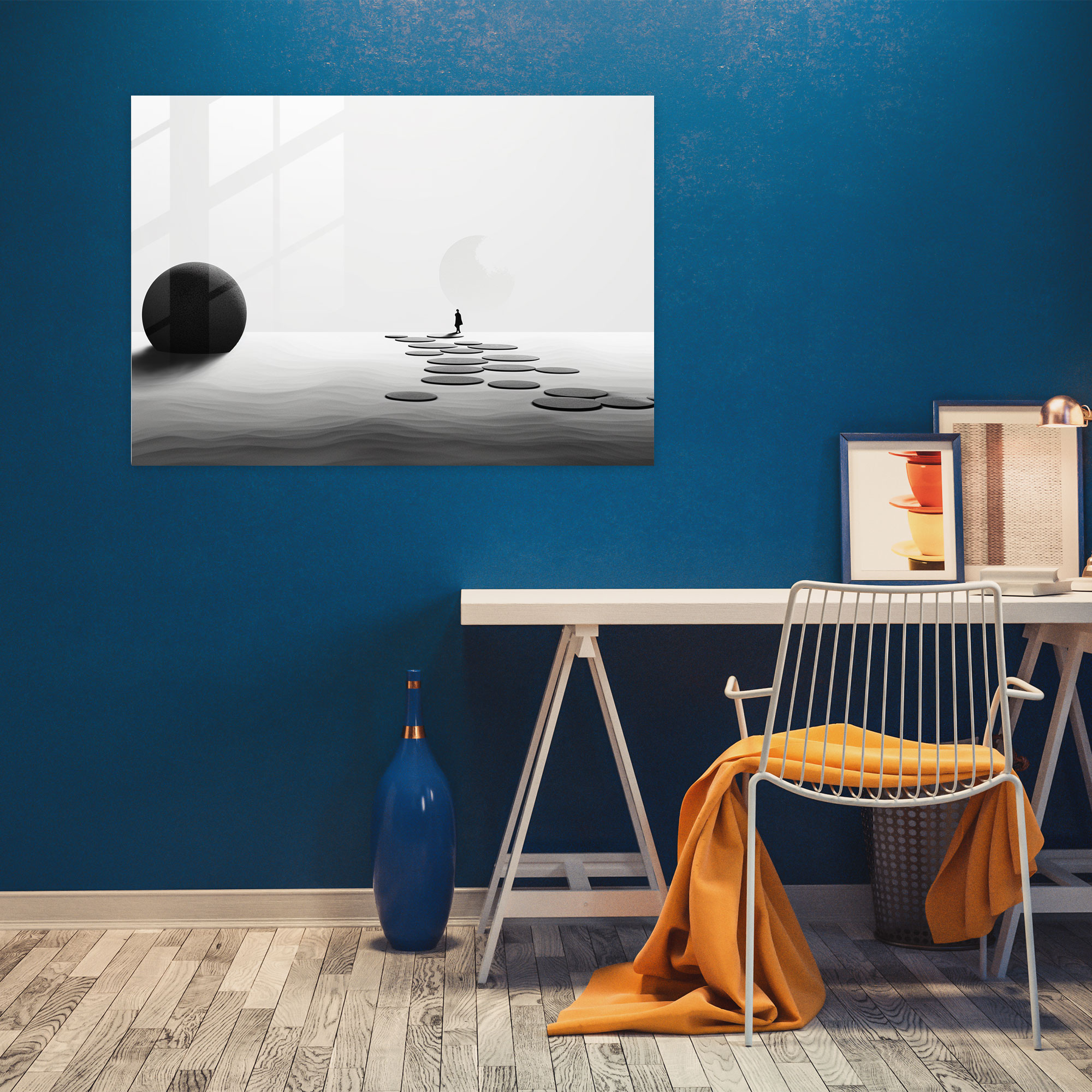 Zen Garden Glass Wall Art - The Zen Garden, Wall Decoration, Glass Print, Tranquility
