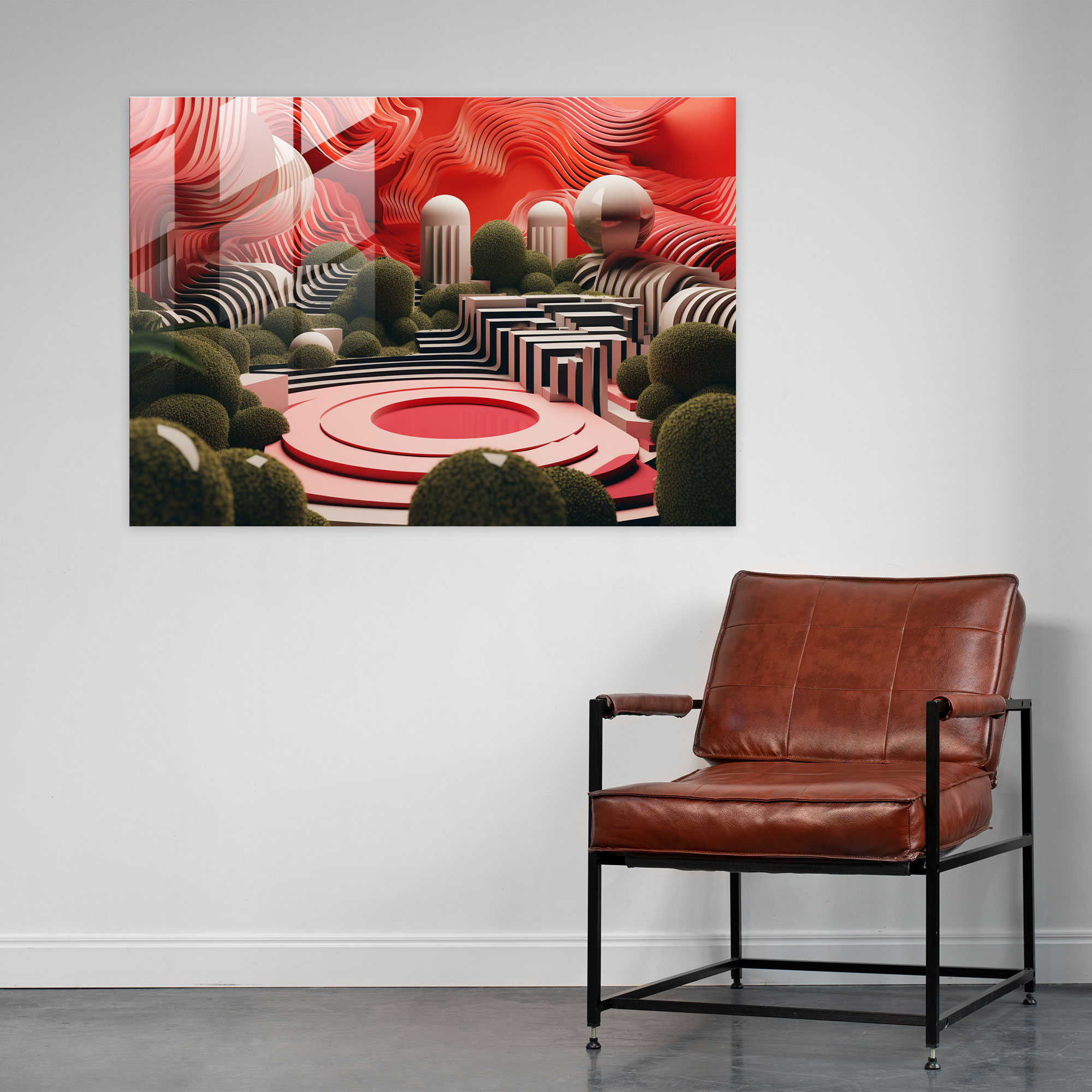 Modern Zen Bahçesi Cam Tablo - Zen Bahçesi Cam Duvar Sanatı Zen Bahçesi Modern Sanat