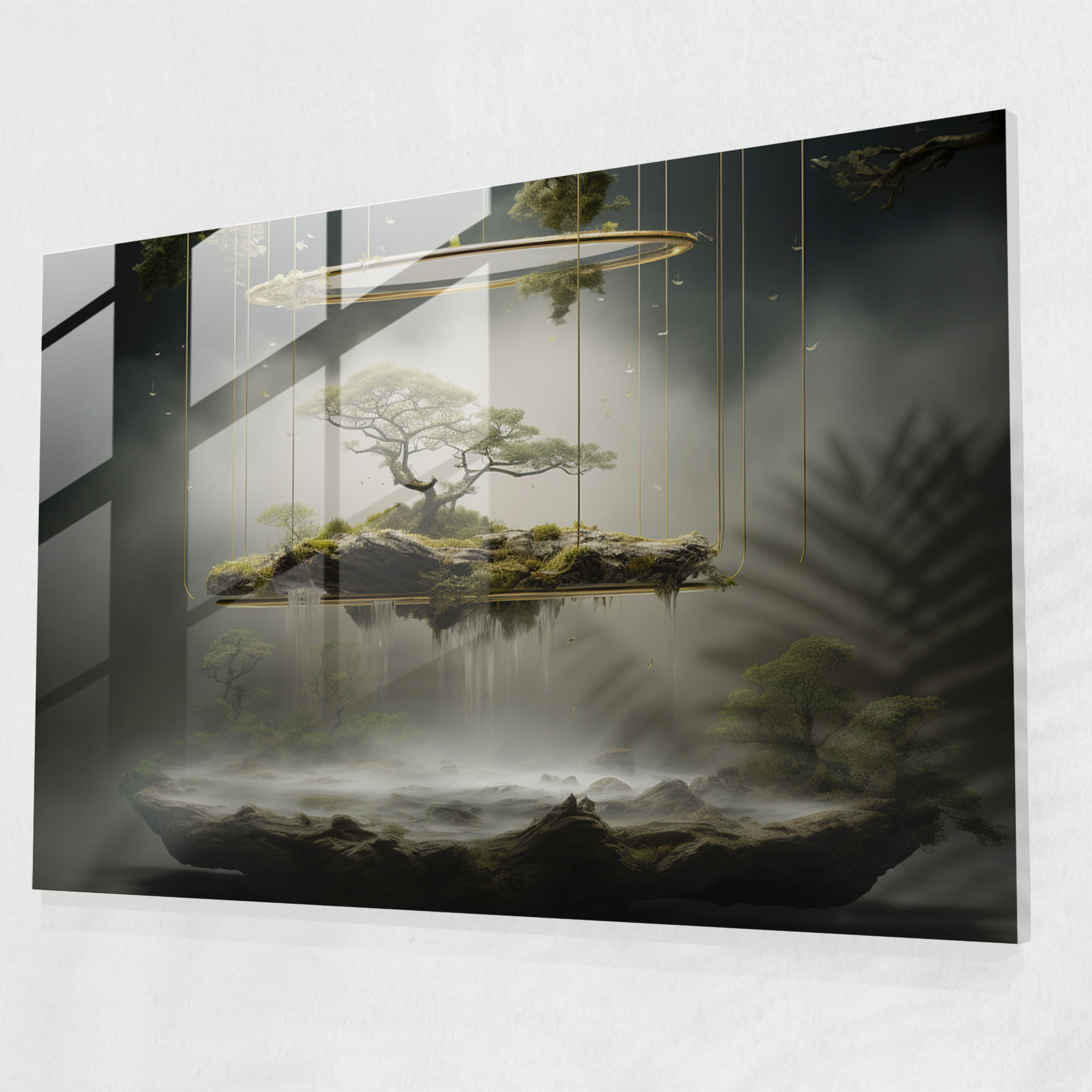 Dreamscape Zen Garden Glass Wall Art - The Zen Garden, Surrealist, Modern Art, Glass Wall Art