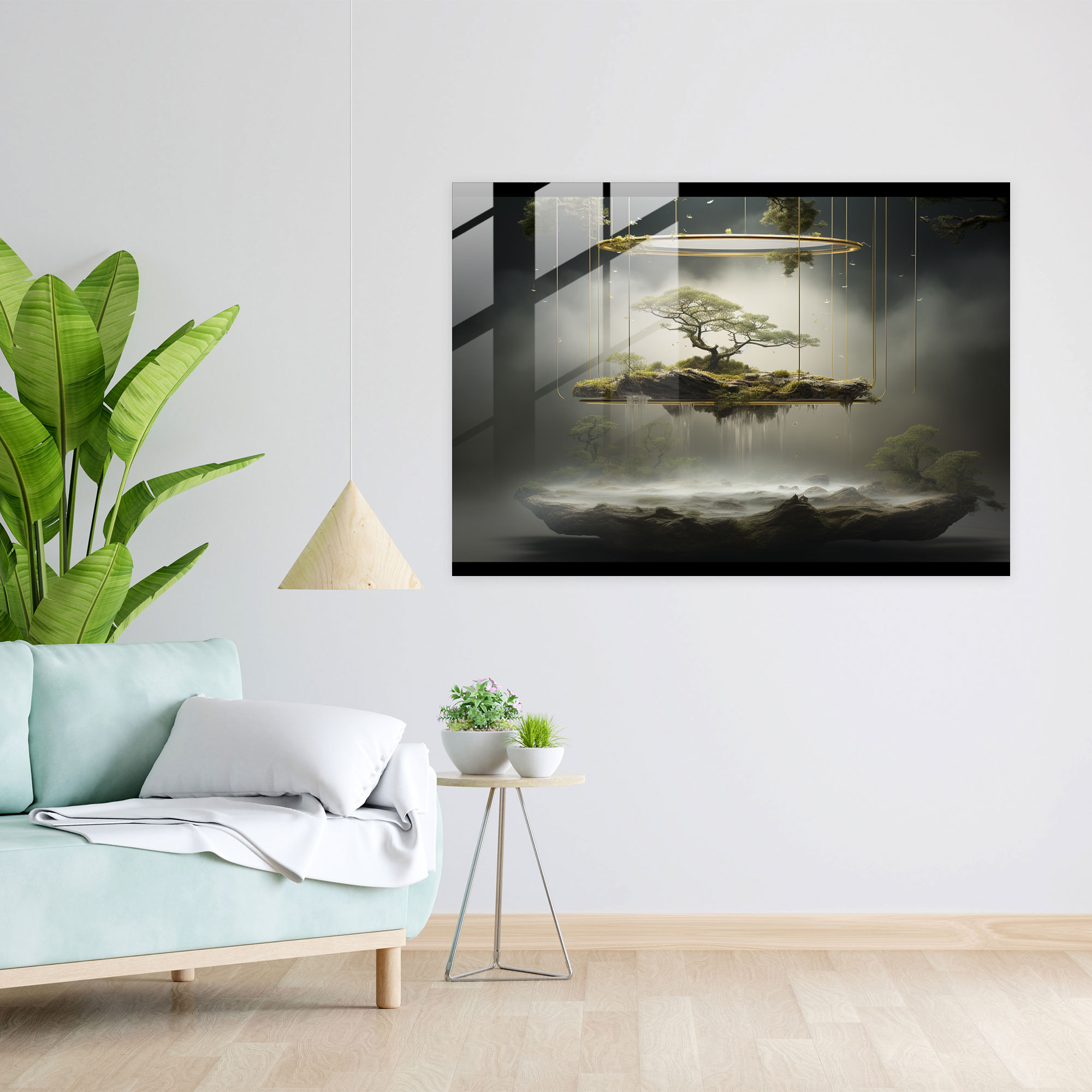 Dreamscape Zen Garden Glass Wall Art - The Zen Garden, Surrealist, Modern Art, Glass Wall Art