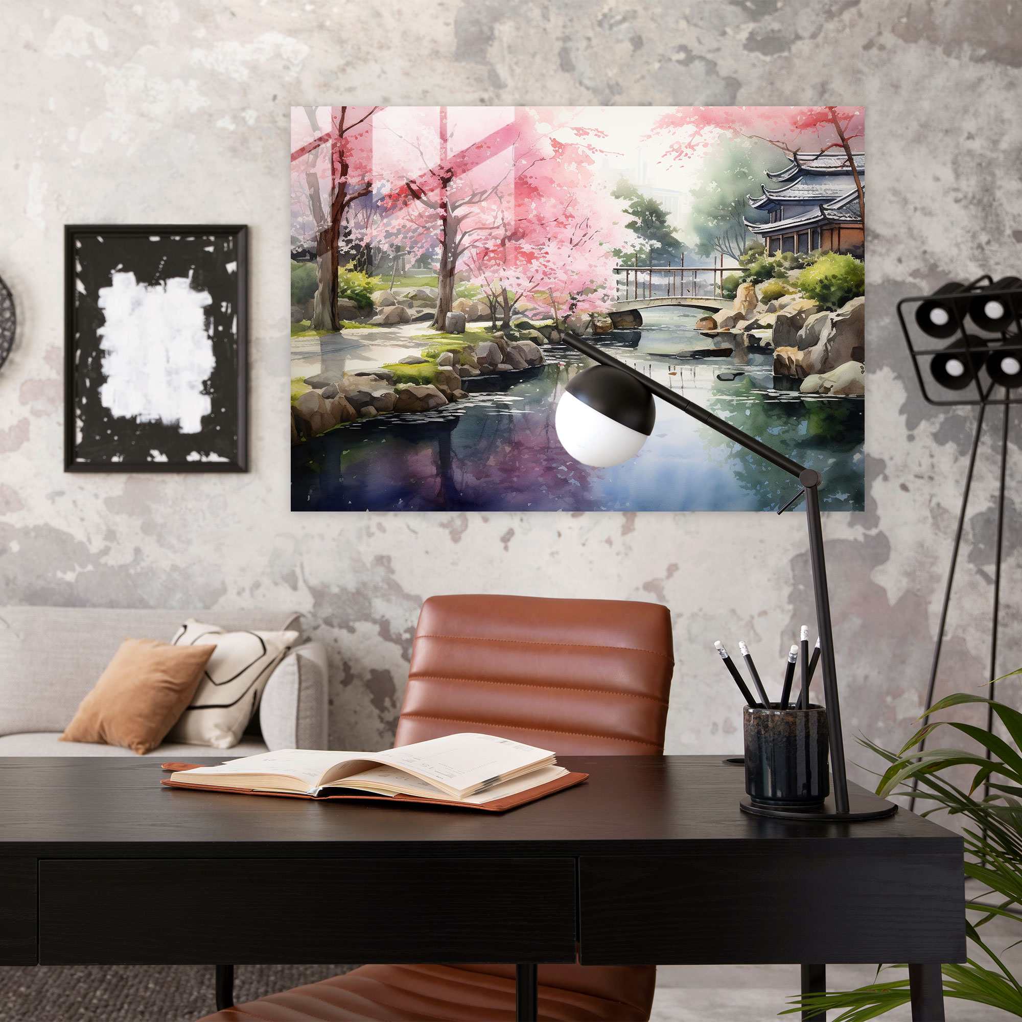 Zen Garden Glass Print - The Zen Garden, Koi Pond, Glass Wall Art, Wall Decoration