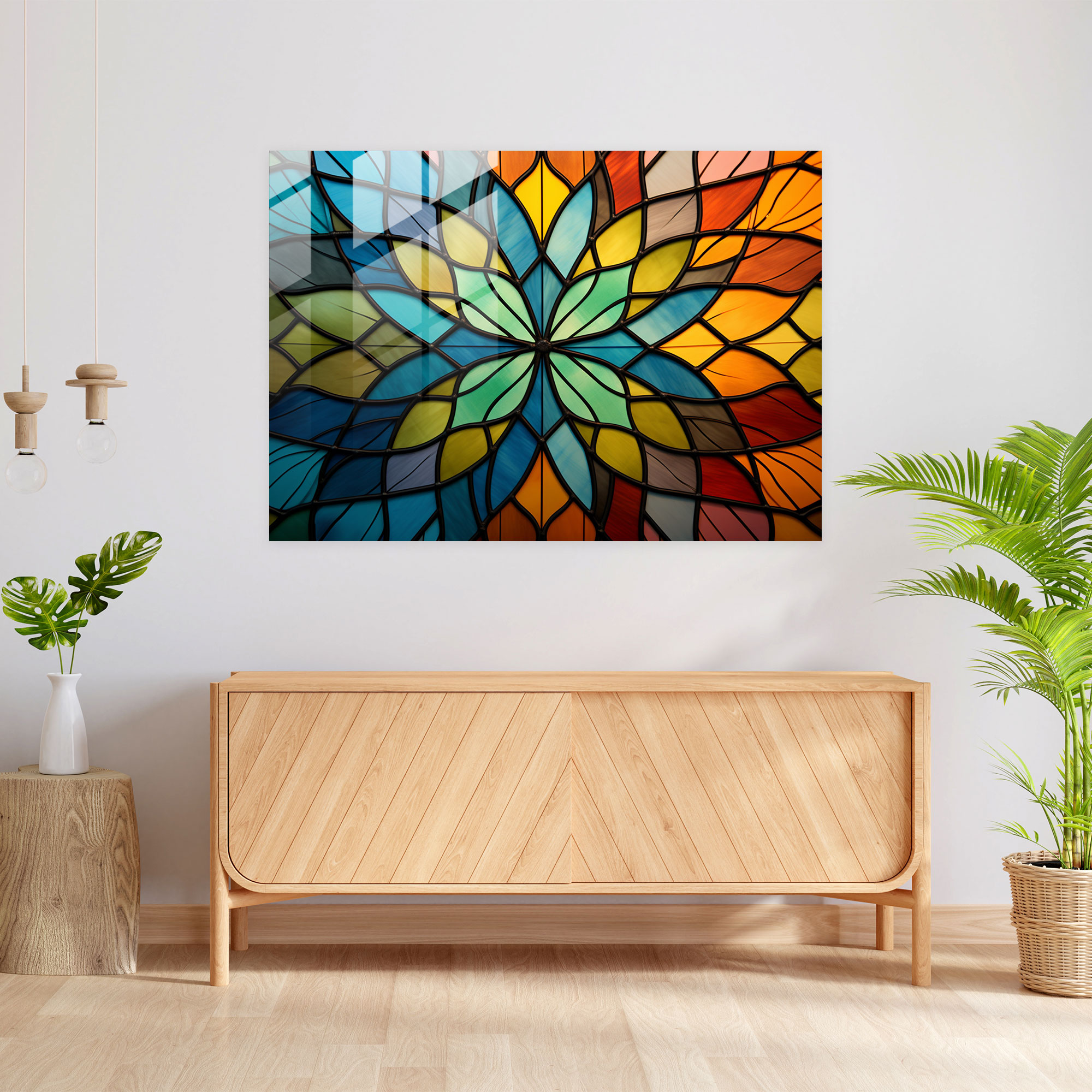 Zen Garden Stained Glass Wall Art - The Zen Garden, Stained Glass Design, Zen Buddhism, Home Decoration