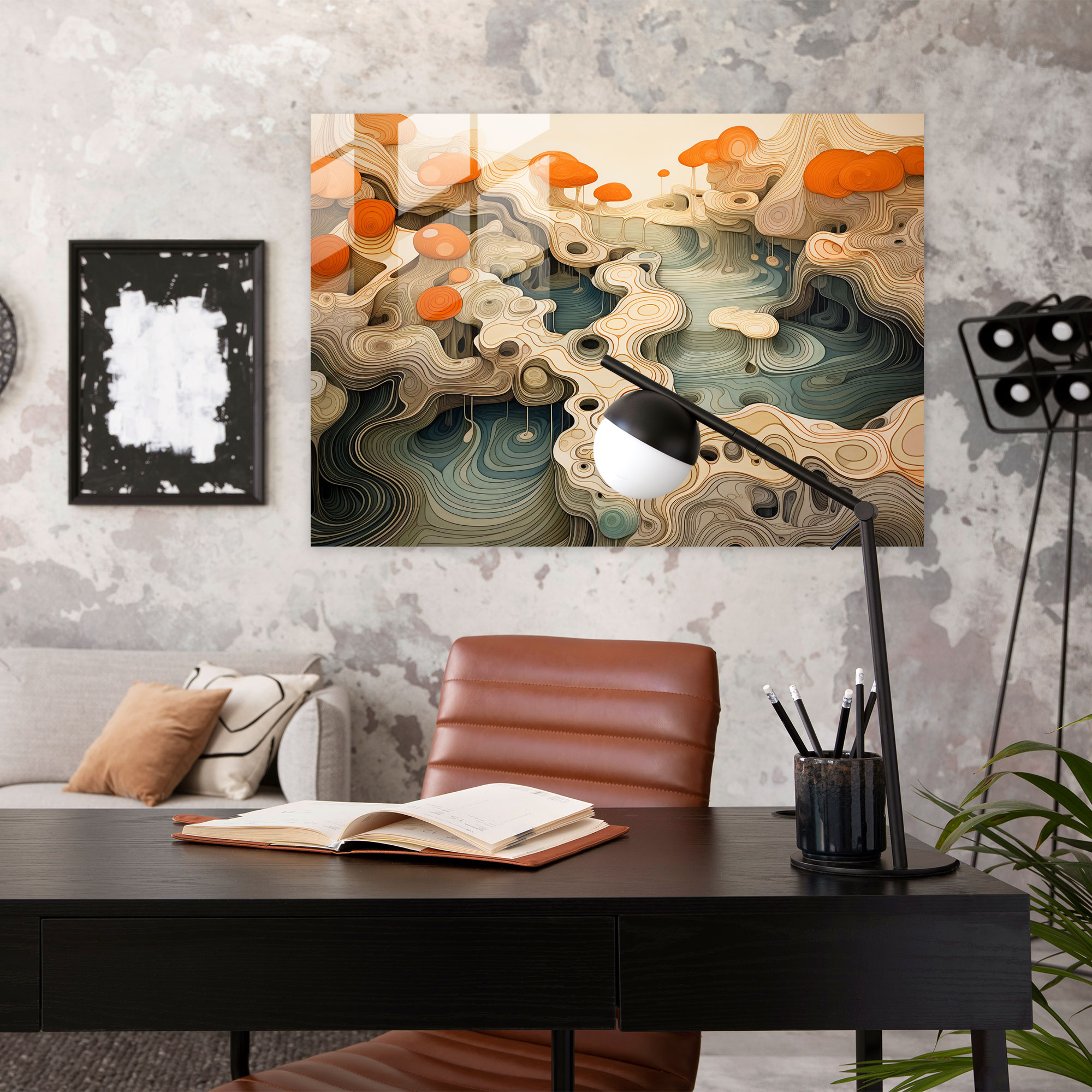 Abstract Zen Garden Glass Art - The Zen Garden, Wall Decoration, Glass Wall Art, Glass Art