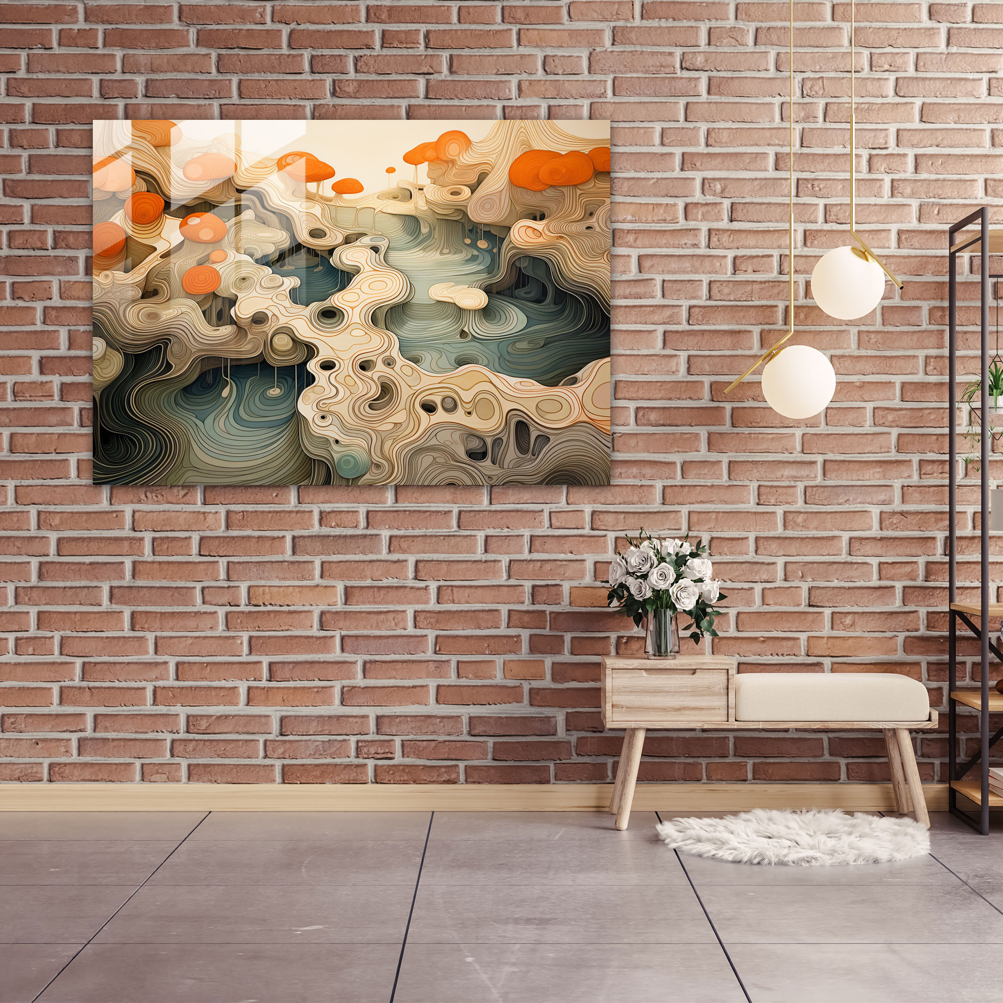 Abstract Zen Garden Glass Art - The Zen Garden, Wall Decoration, Glass Wall Art, Glass Art