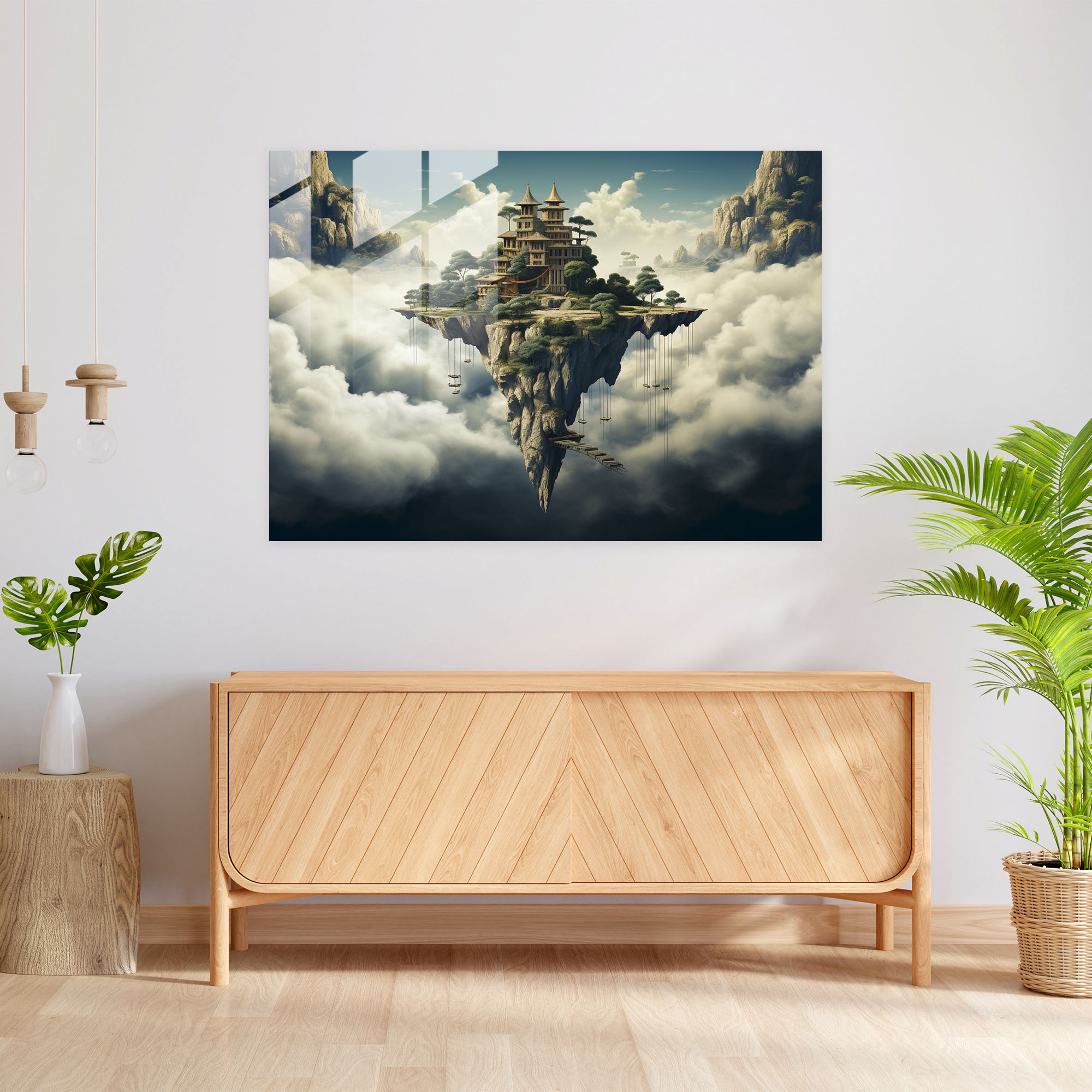 Surreal Zen Garden Glass Wall Art - The Zen Garden, Glass Print, Surreal Artwork, Zen Garden