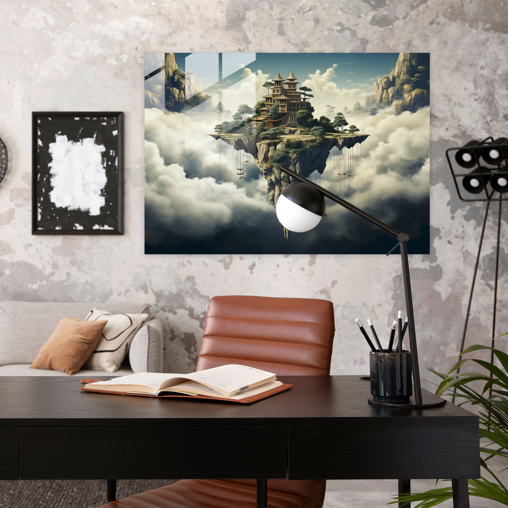 Surreal Zen Garden Glass Wall Art - The Zen Garden, Glass Print, Surreal Artwork, Zen Garden