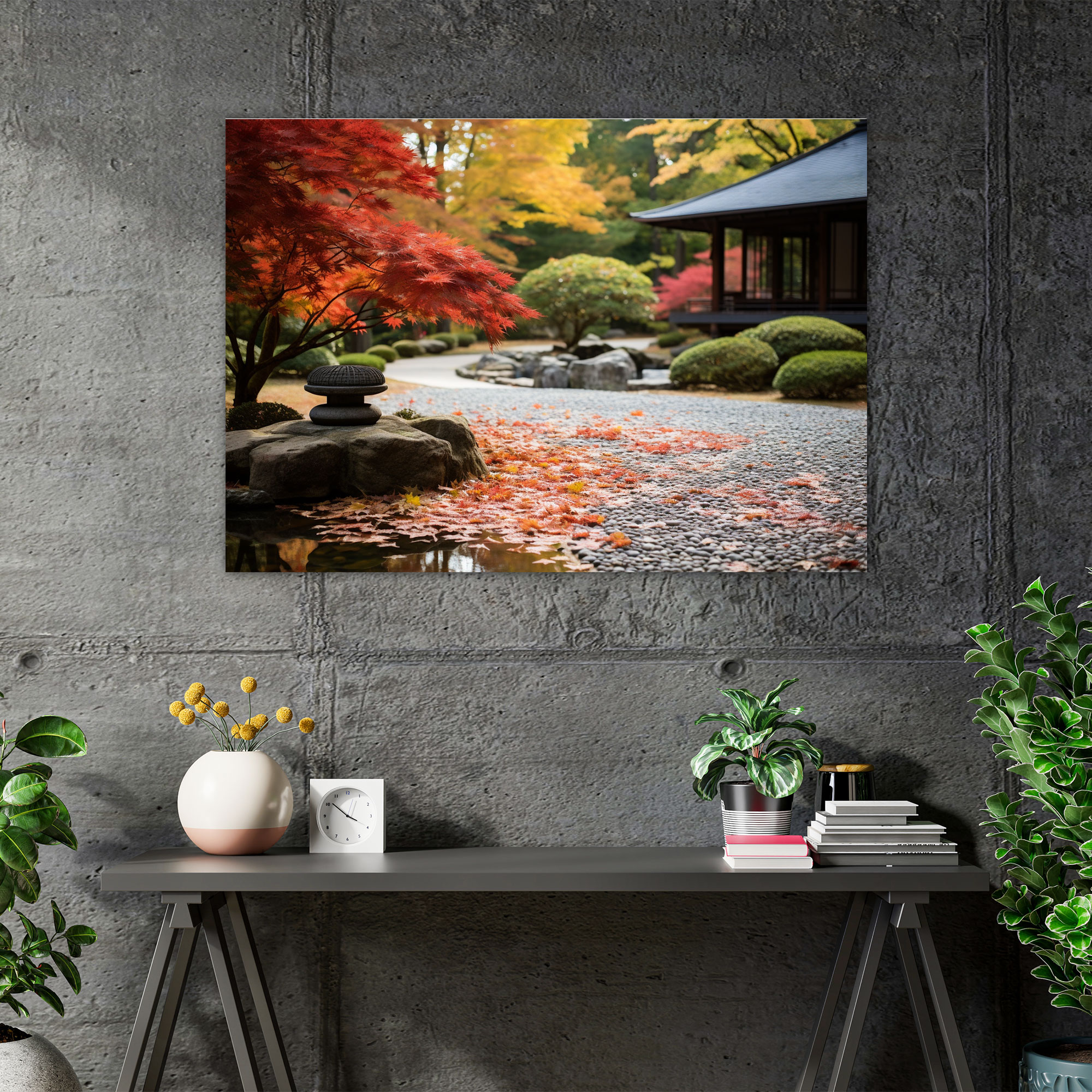 Autumn Zen Garden Canvas Print - The Zen Garden, Nature's Beauty, Canvas Print, Zen Garden