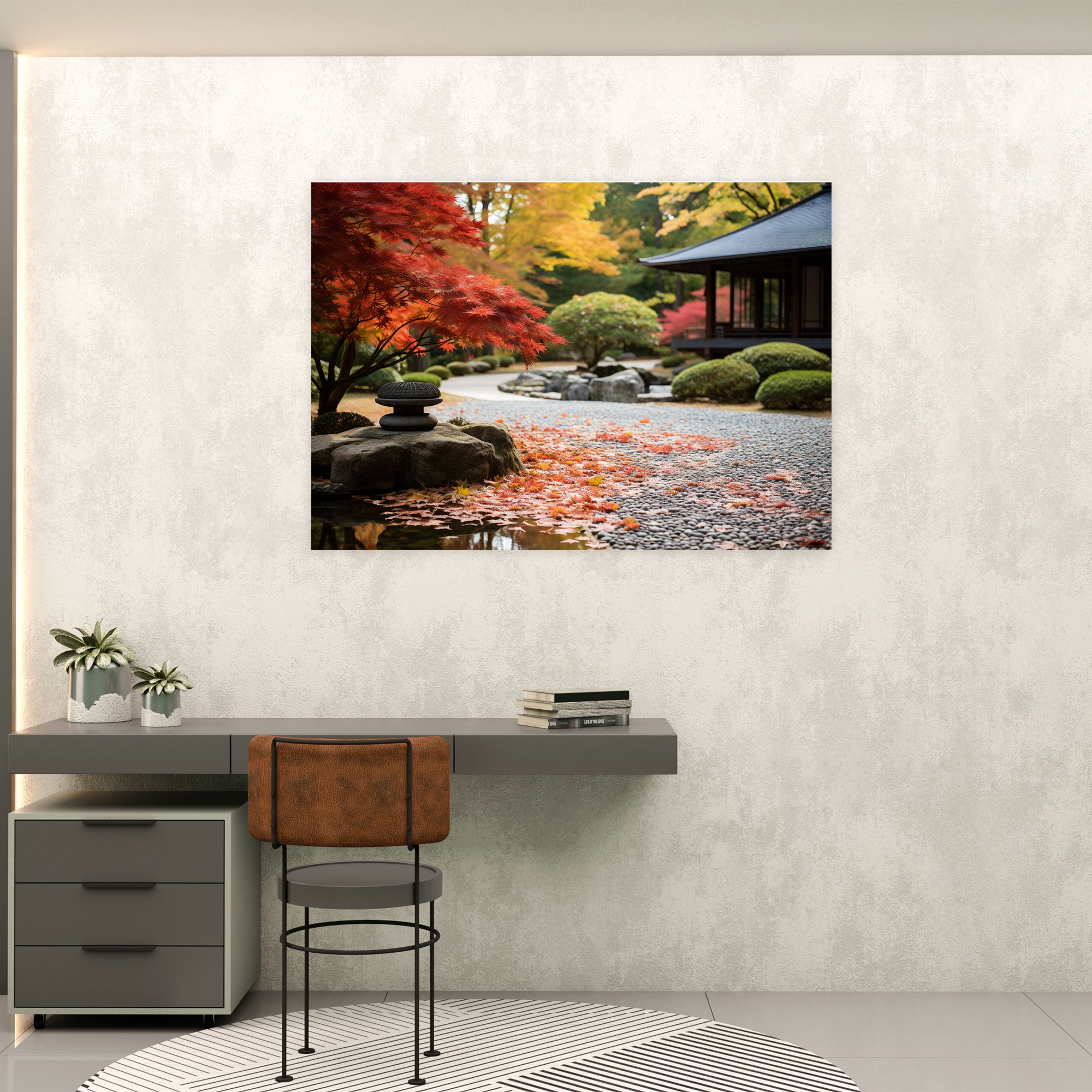 Autumn Zen Garden Canvas Print - The Zen Garden, Nature's Beauty, Canvas Print, Zen Garden