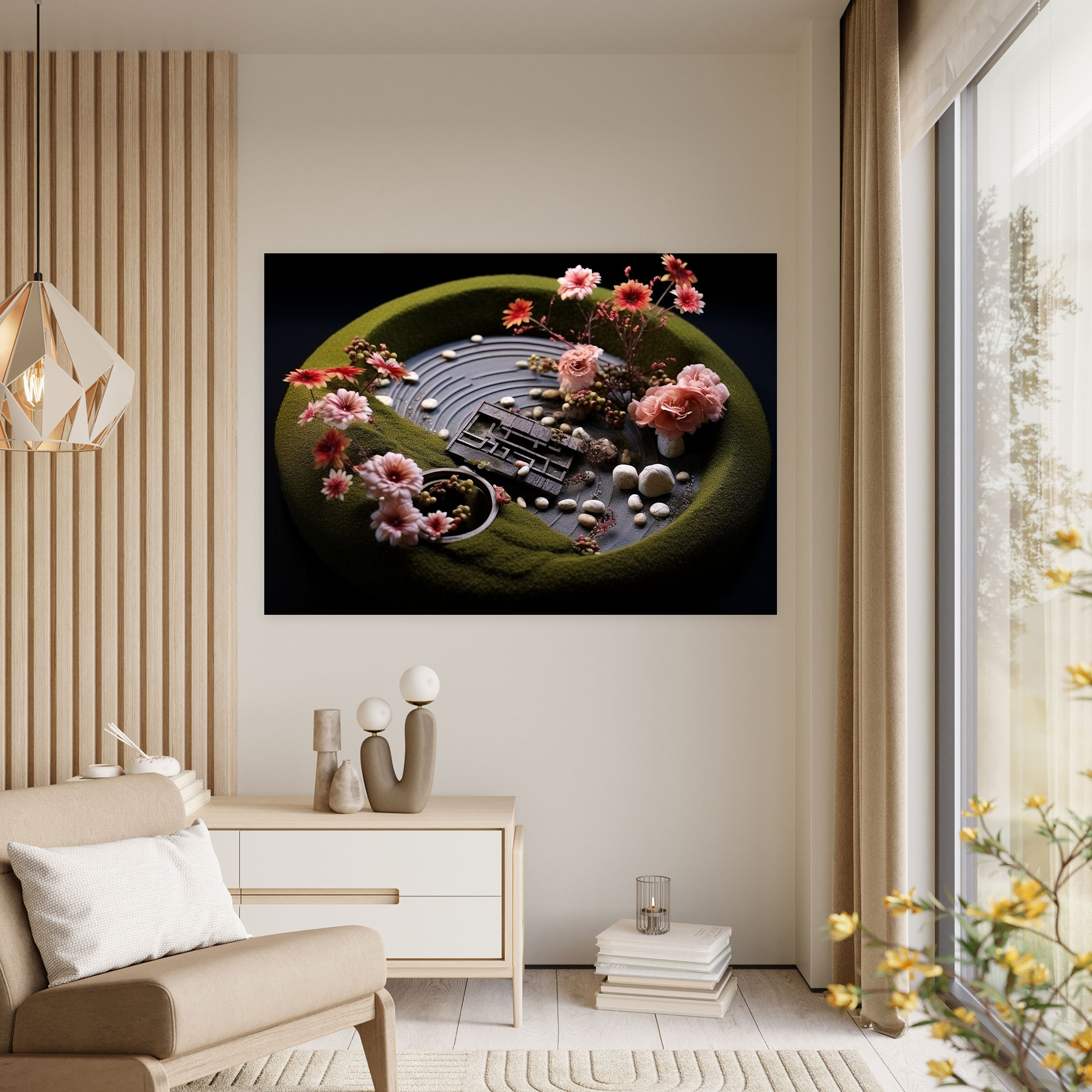 Four Seasons Zen Garden Wall Art - The Zen Garden, Unique Patterns, Canvas Wall Art, Canvas