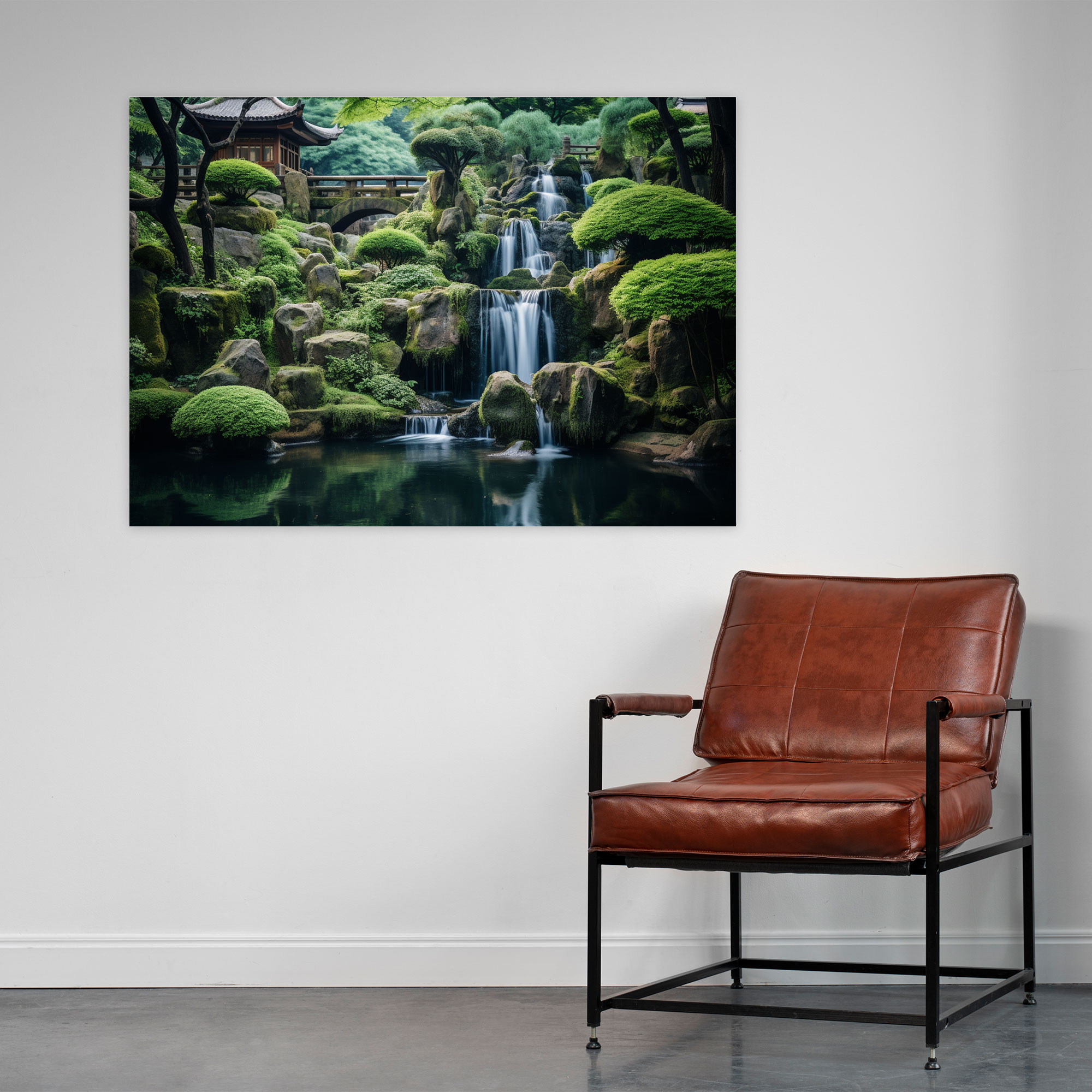 Flowing Water Zen Garden Canvas Print - The Zen Garden, Zen Garden, Serene Movement, Sound Of Waterfall