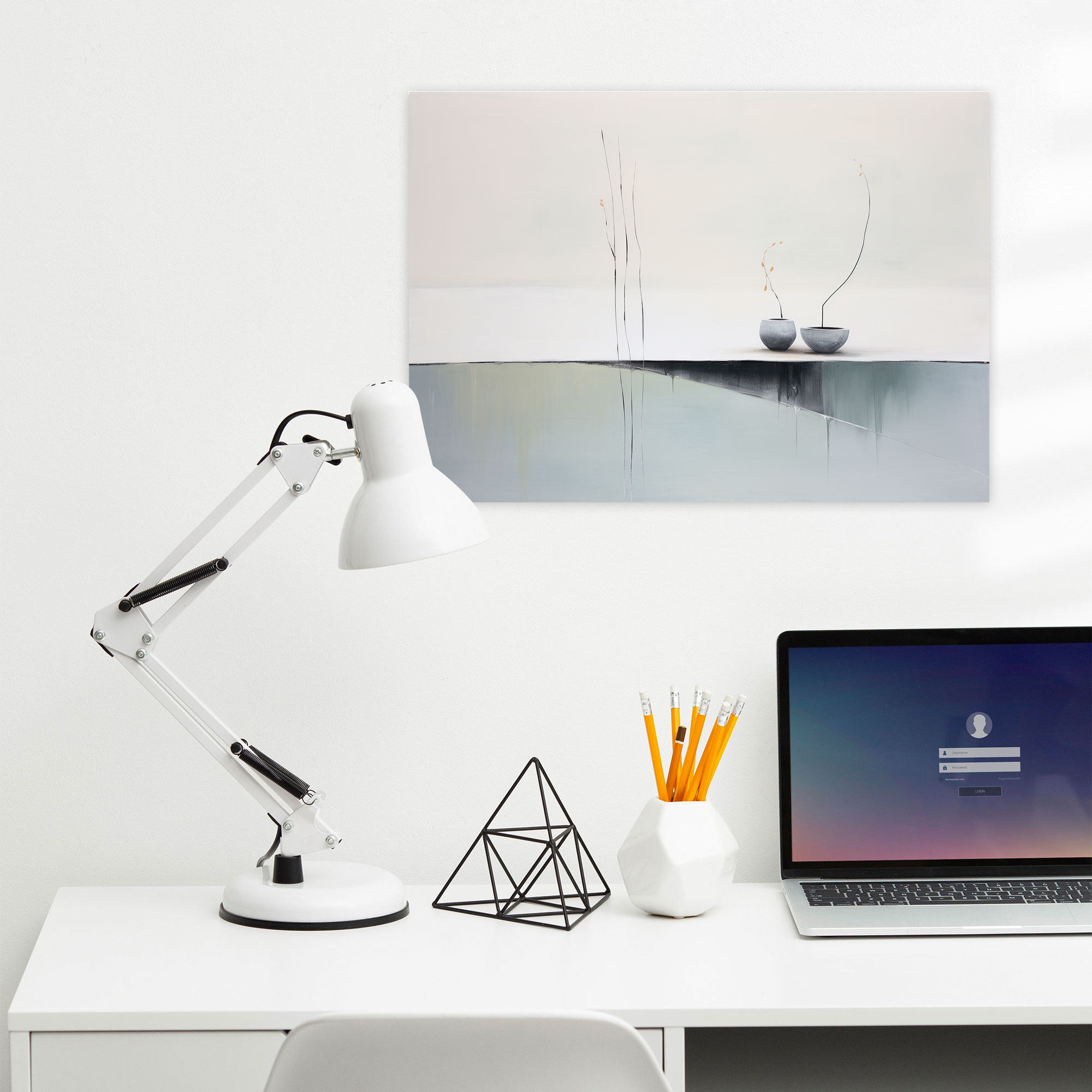 Zen Bahçesi Kanvas Tablo - Zen Bahçesi Minimalist Soyut Tablo Duvar Dekorasyonu Kanvas Tablo