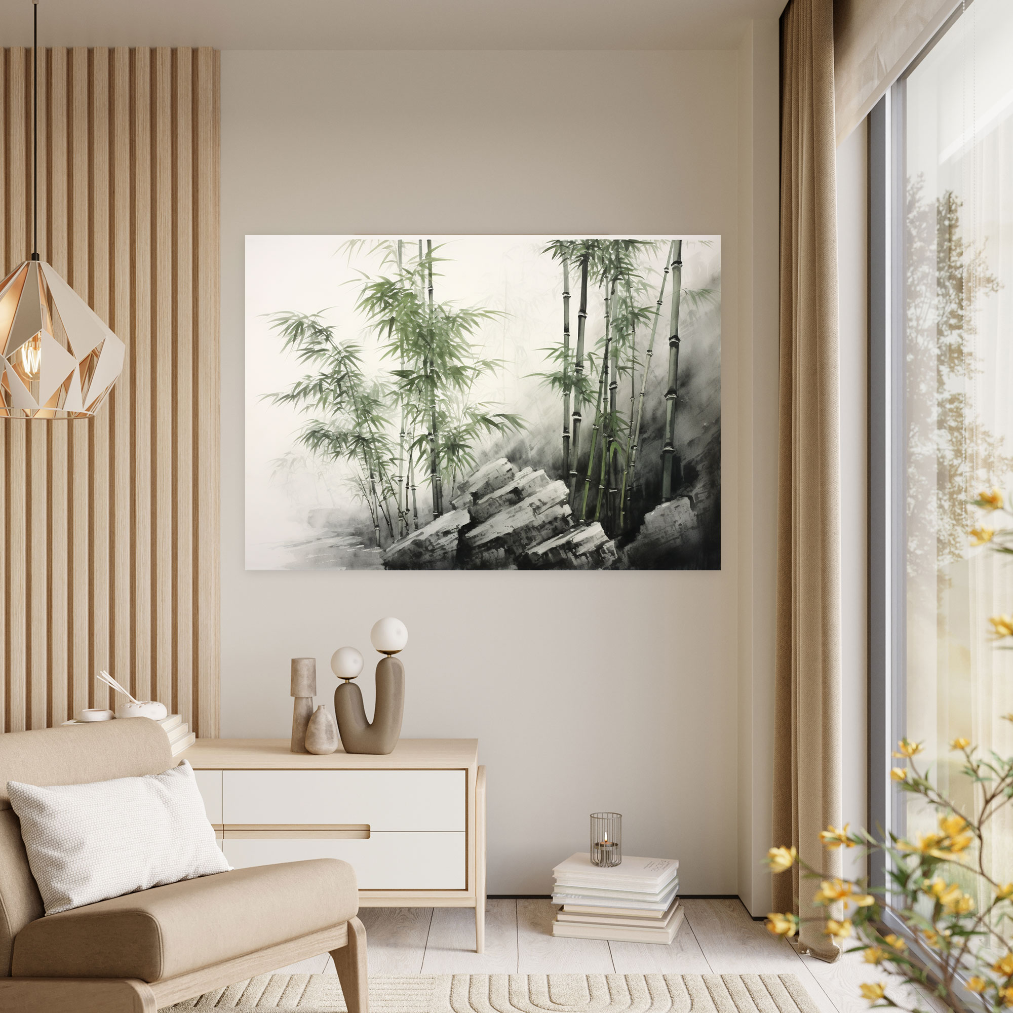 Zen Garden Wall Art - The Zen Garden, The Zen Garden, Wall Decoration, Japanese Ink Wash Painting