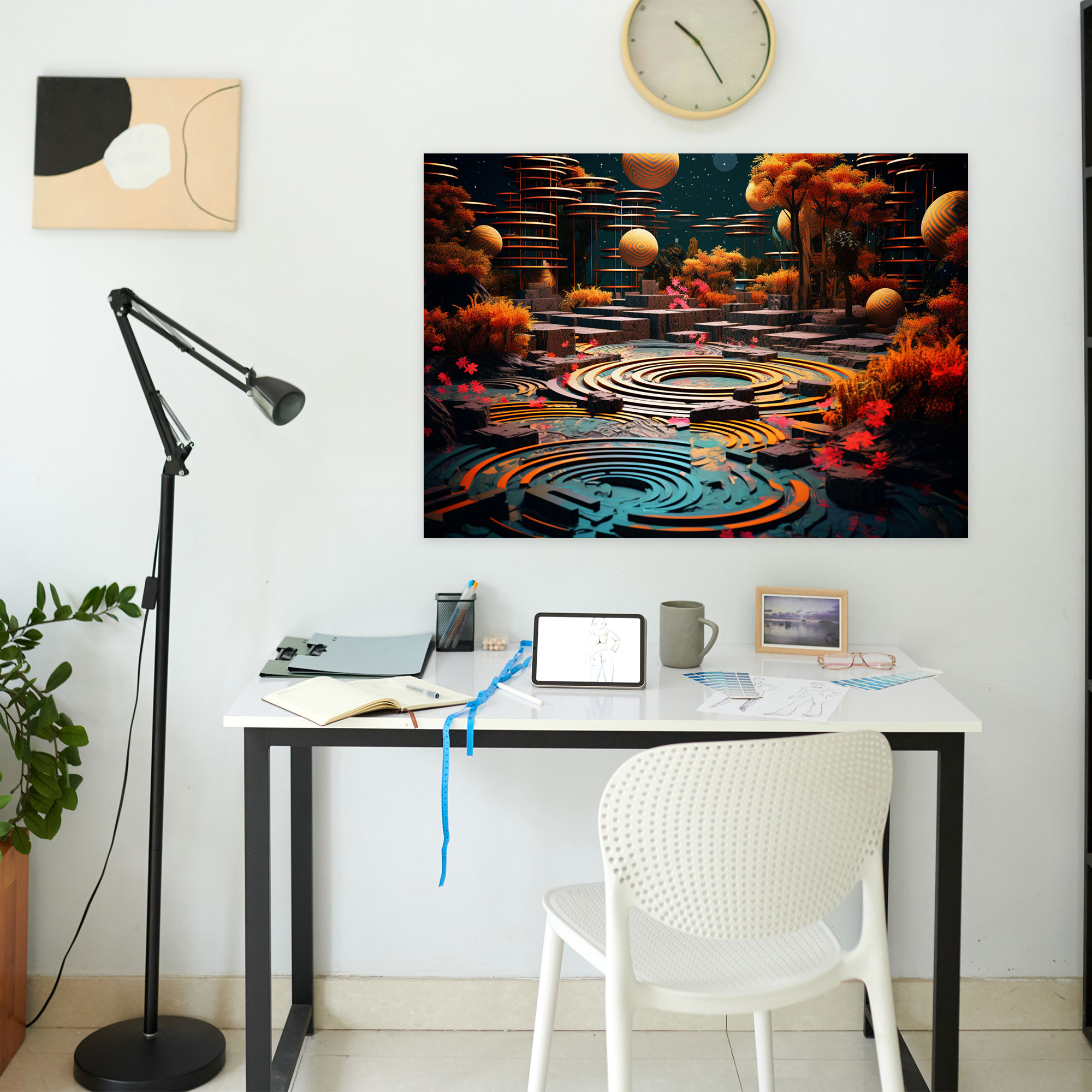Modern Zen Garden Canvas Print - The Zen Garden, Wall Decoration, Geometric Patterns, Canvas Print