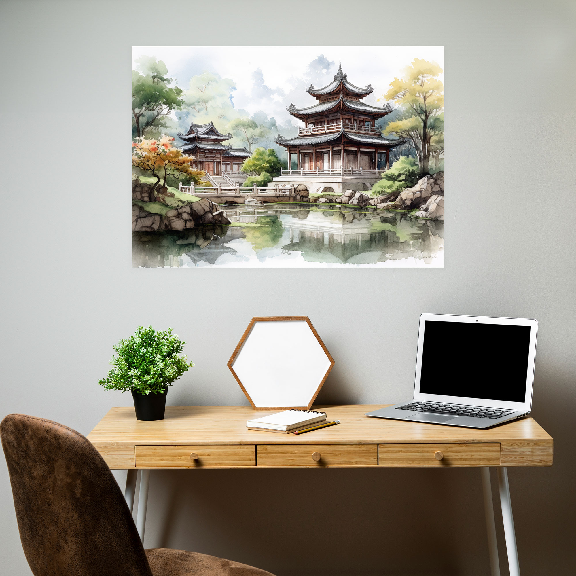 Zen Garden Wall Art Decoration - The Zen Garden, Home Decoration, Canvas, Buddhist Temple