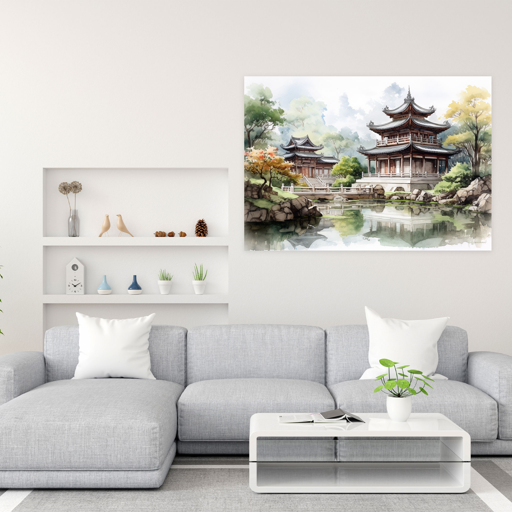 Zen Garden Wall Art Decoration - The Zen Garden, Home Decoration, Canvas, Buddhist Temple