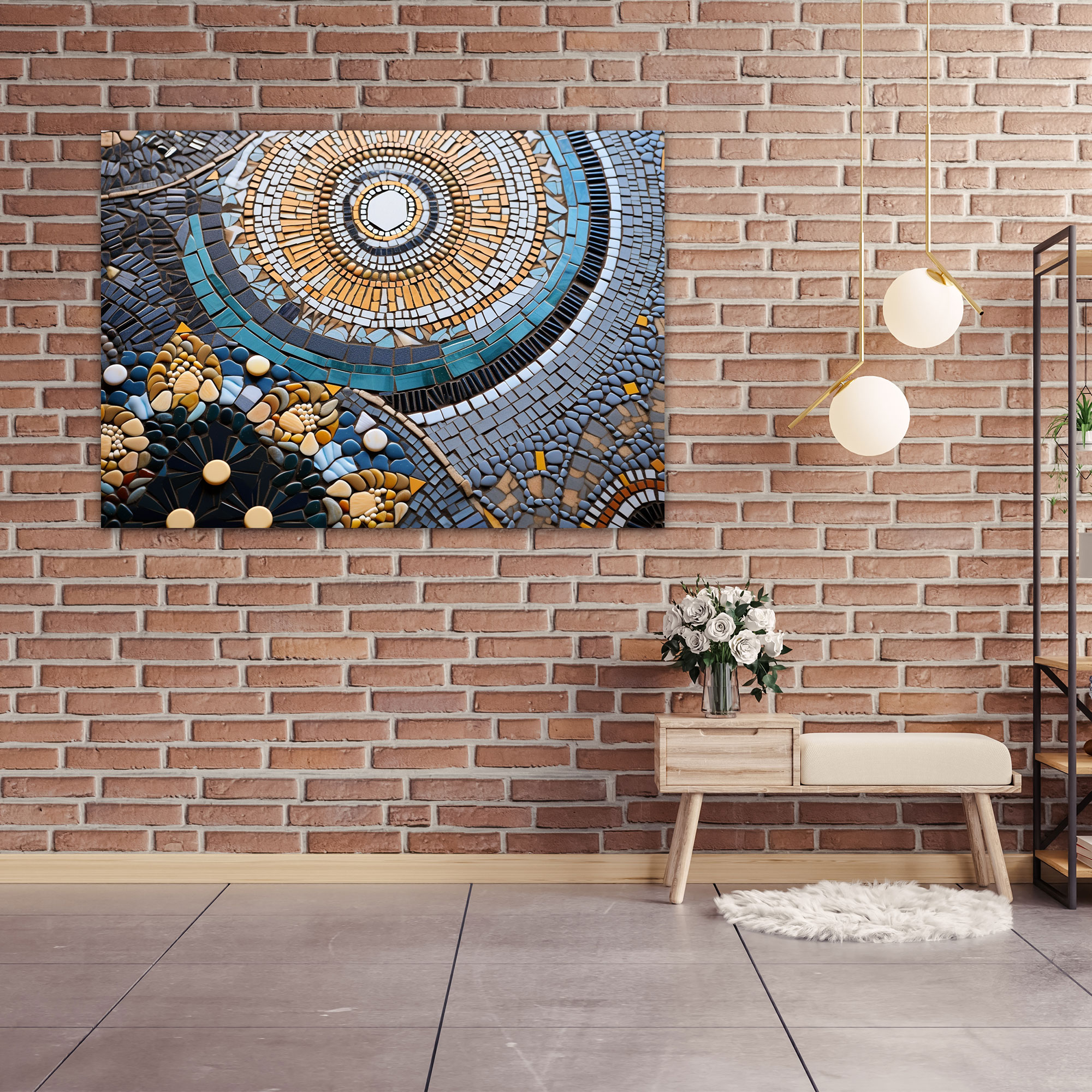 Geometrik Zen Bahçesi Duvar Sanatı - Zen Bahçesi Duvar Sanatı Kanvas Tablo Duvar Dekorasyonu