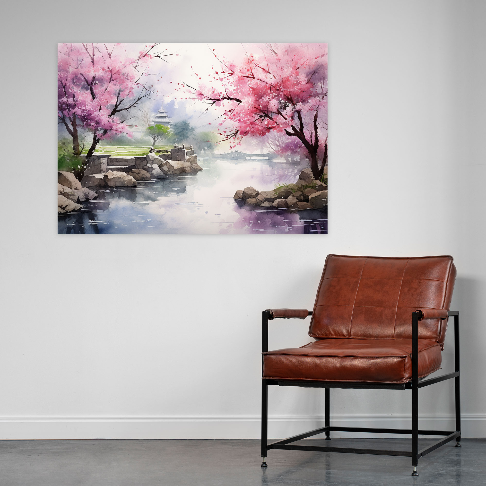 Zen Garden Canvas Print - The Zen Garden, Home Decoration, Wall Art, Watercolor Painting