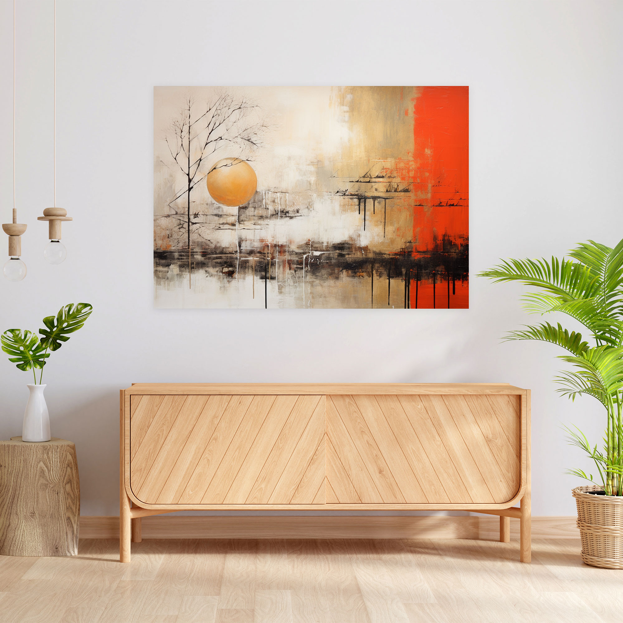 Abstract Zen Garden Wall Art - The Zen Garden, Canvas Print, Mixed Media Artwork, Wall Art