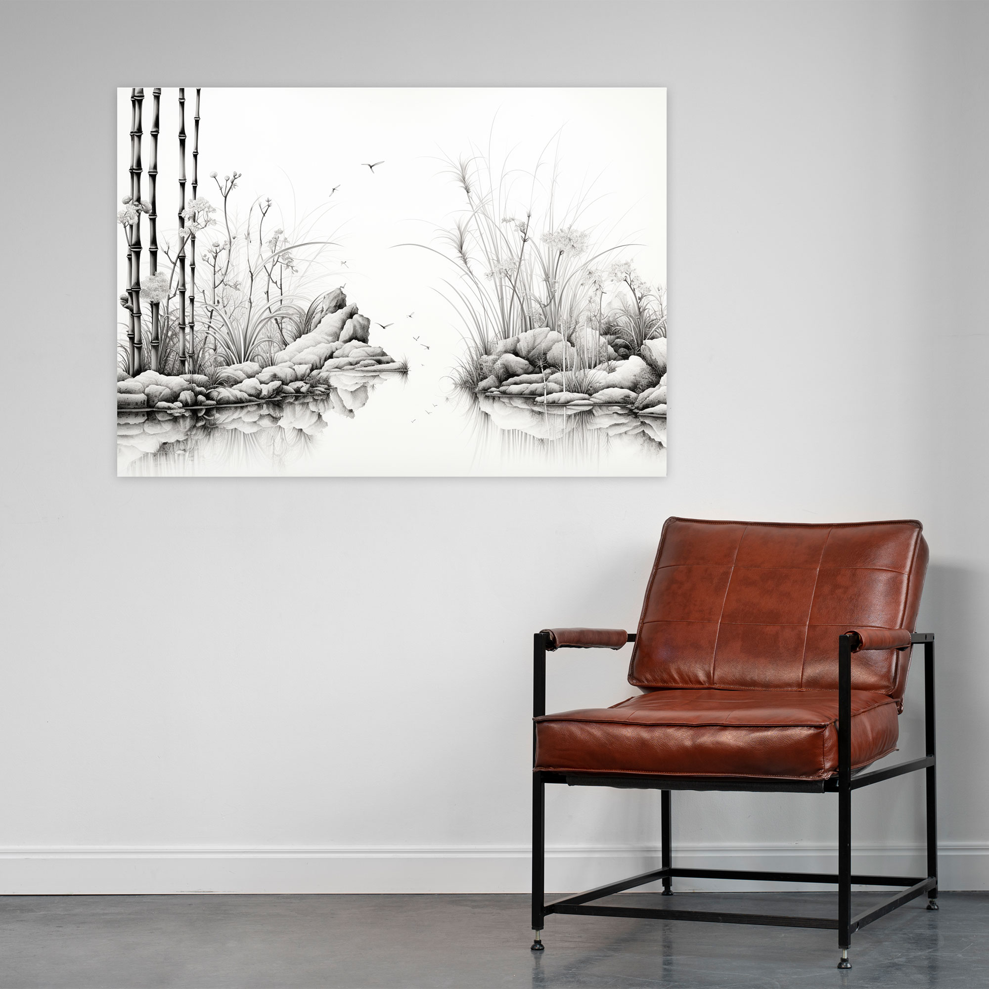 Ink Drawing Zen Garden Wall Art - The Zen Garden, Canvas Wall Art, Ink Drawing, Wall Art