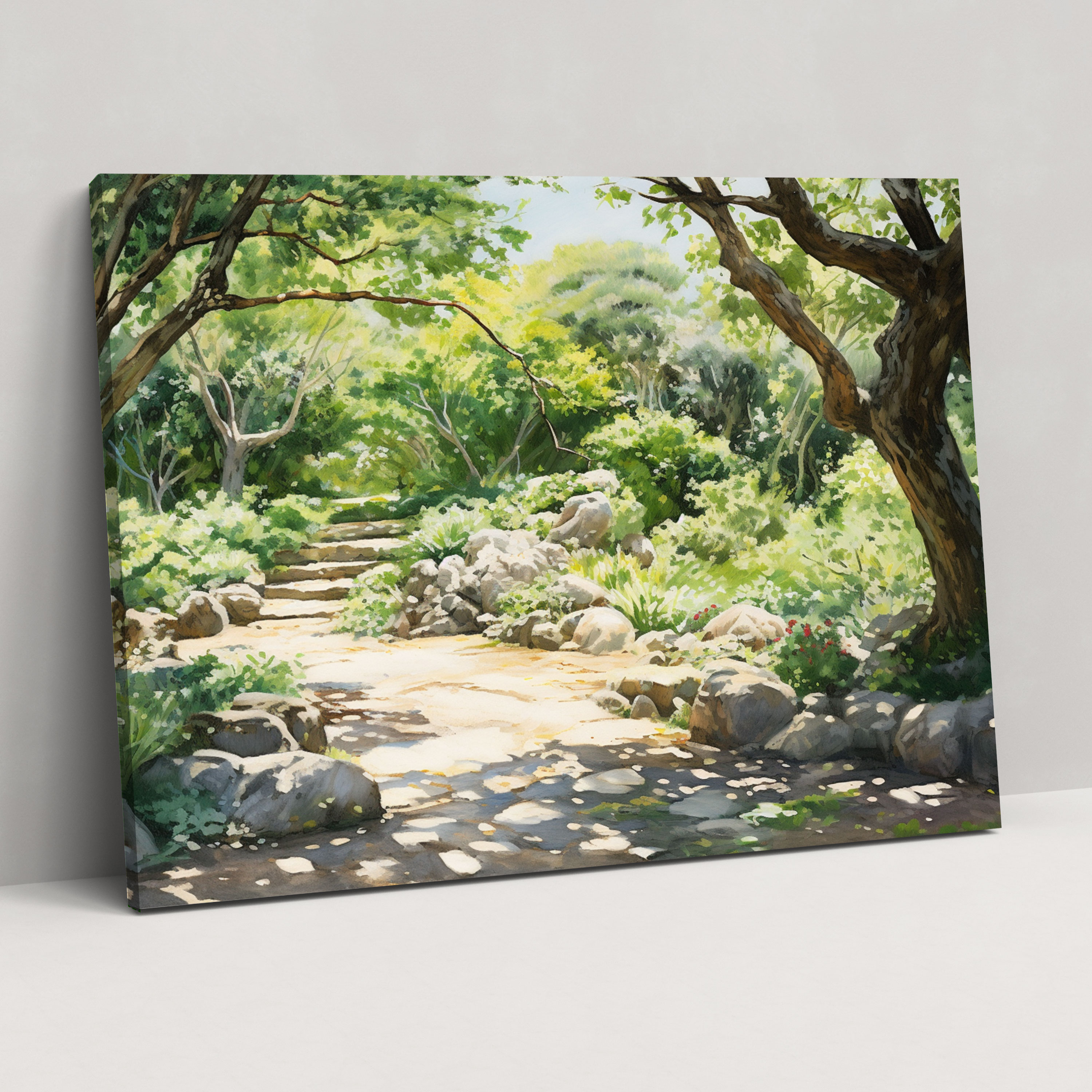 Impressionist Zen Garden Canvas Print - The Zen Garden, Wall Decoration, Impressionist Oil Painting, Canvas Wall Art