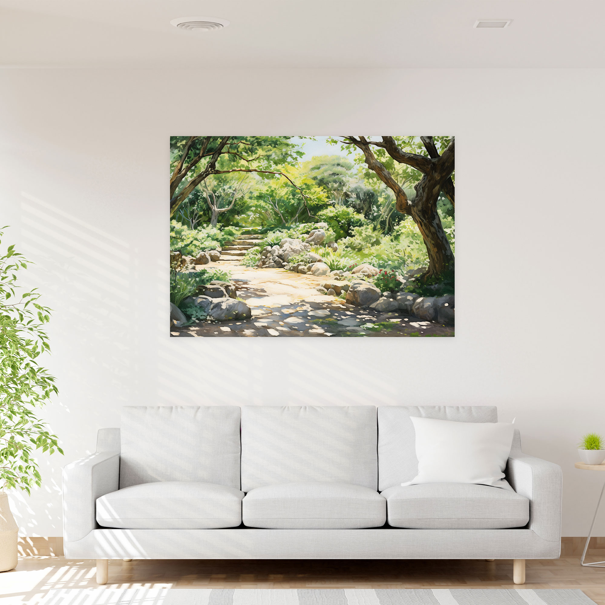 Impressionist Zen Garden Canvas Print - The Zen Garden, Wall Decoration, Impressionist Oil Painting, Canvas Wall Art