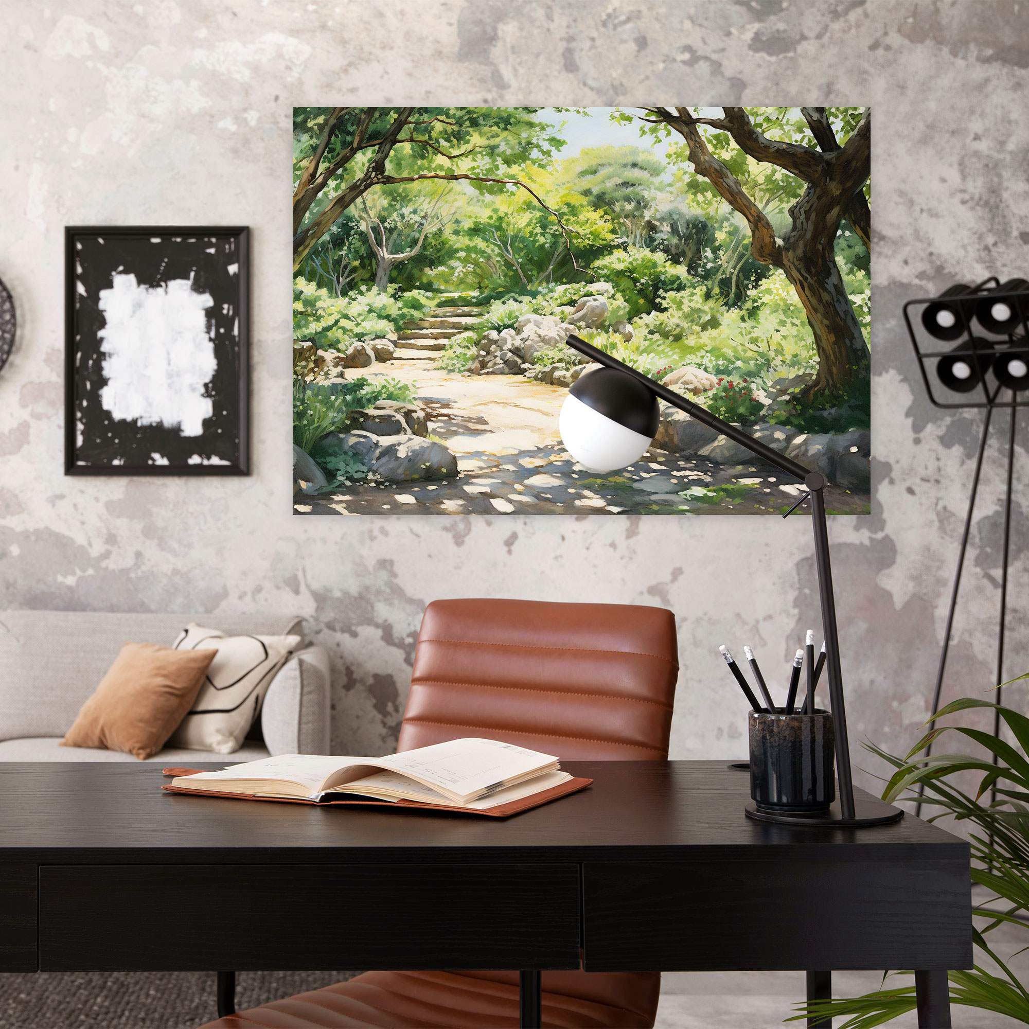 Impressionist Zen Garden Canvas Print - The Zen Garden, Wall Decoration, Impressionist Oil Painting, Canvas Wall Art