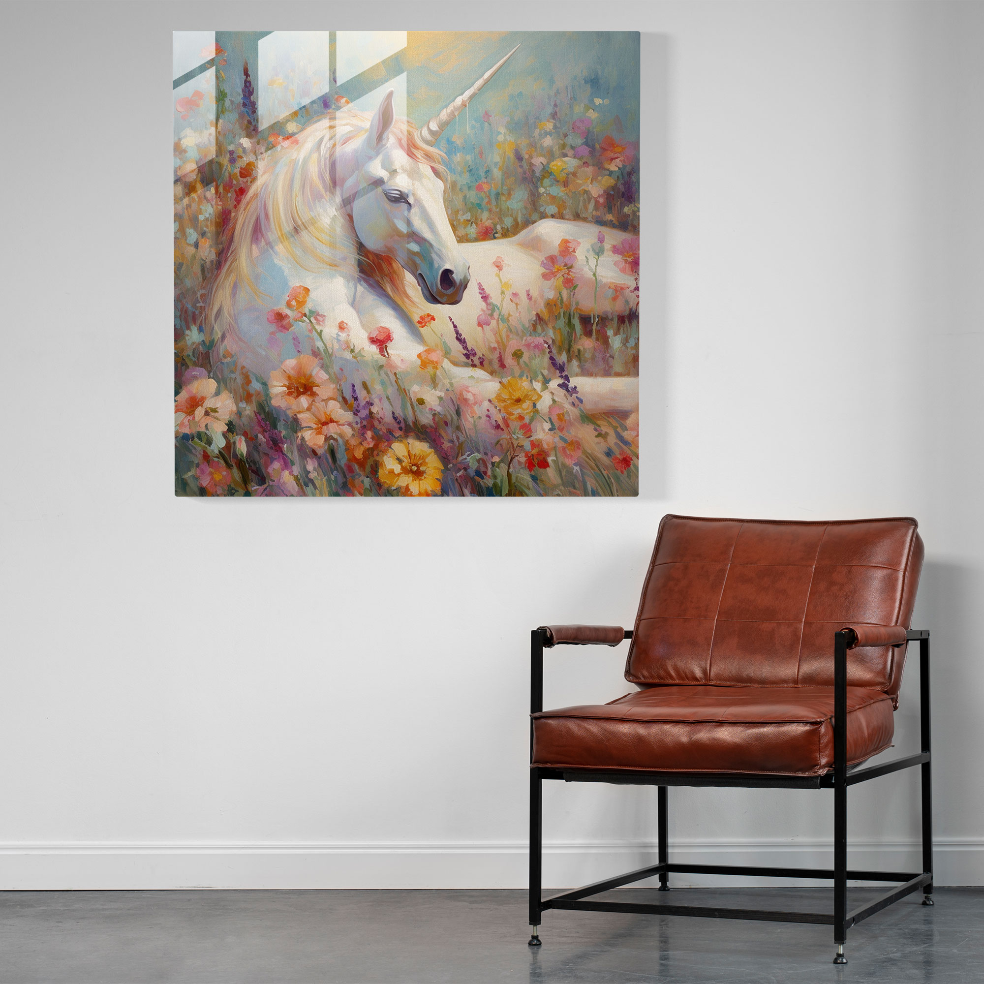 Tranquil Unicorn Glass Print - Unicorn, Tranquility, Glass Art, Glass Wall Art