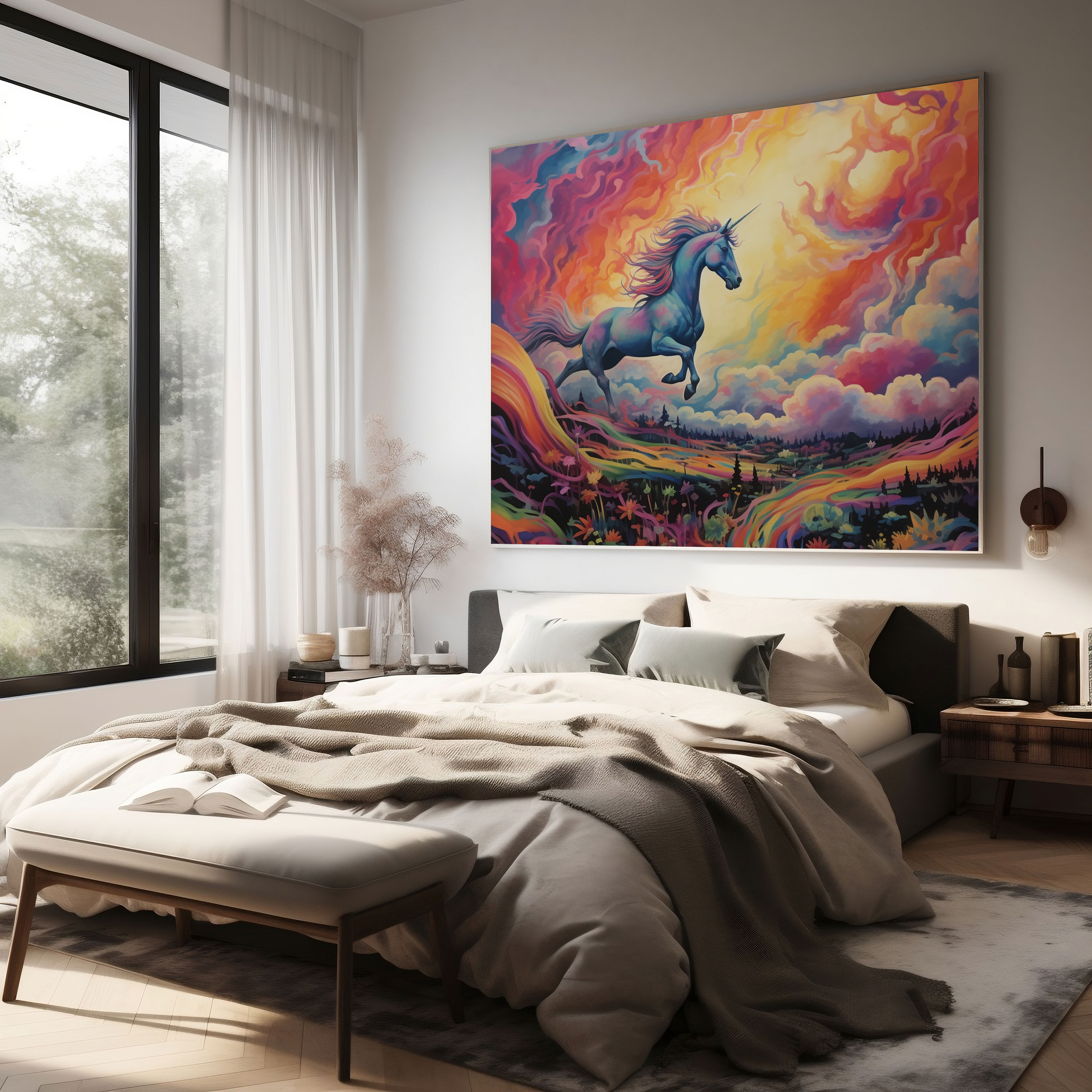 Unicorn Canvas Print - Imaginative Acrylic Wall Decor - Unicorn, Wall Art, Canvas Wall Art, Unicorn