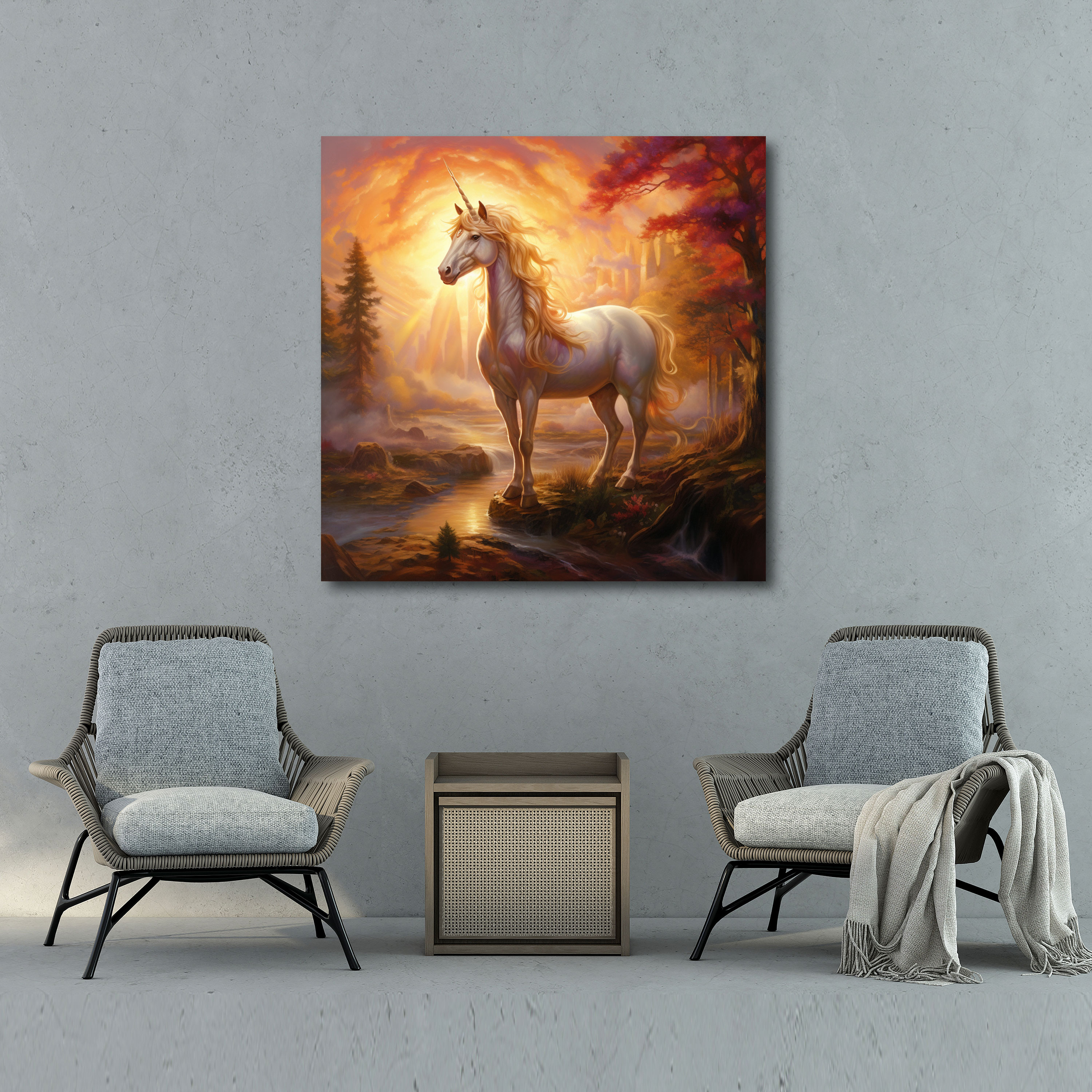 Unicorn Wall Art - Majestic Oil Painting For Home Decoration - Unicorn, Canvas Wall Art, Home Decoration, Canvas Print