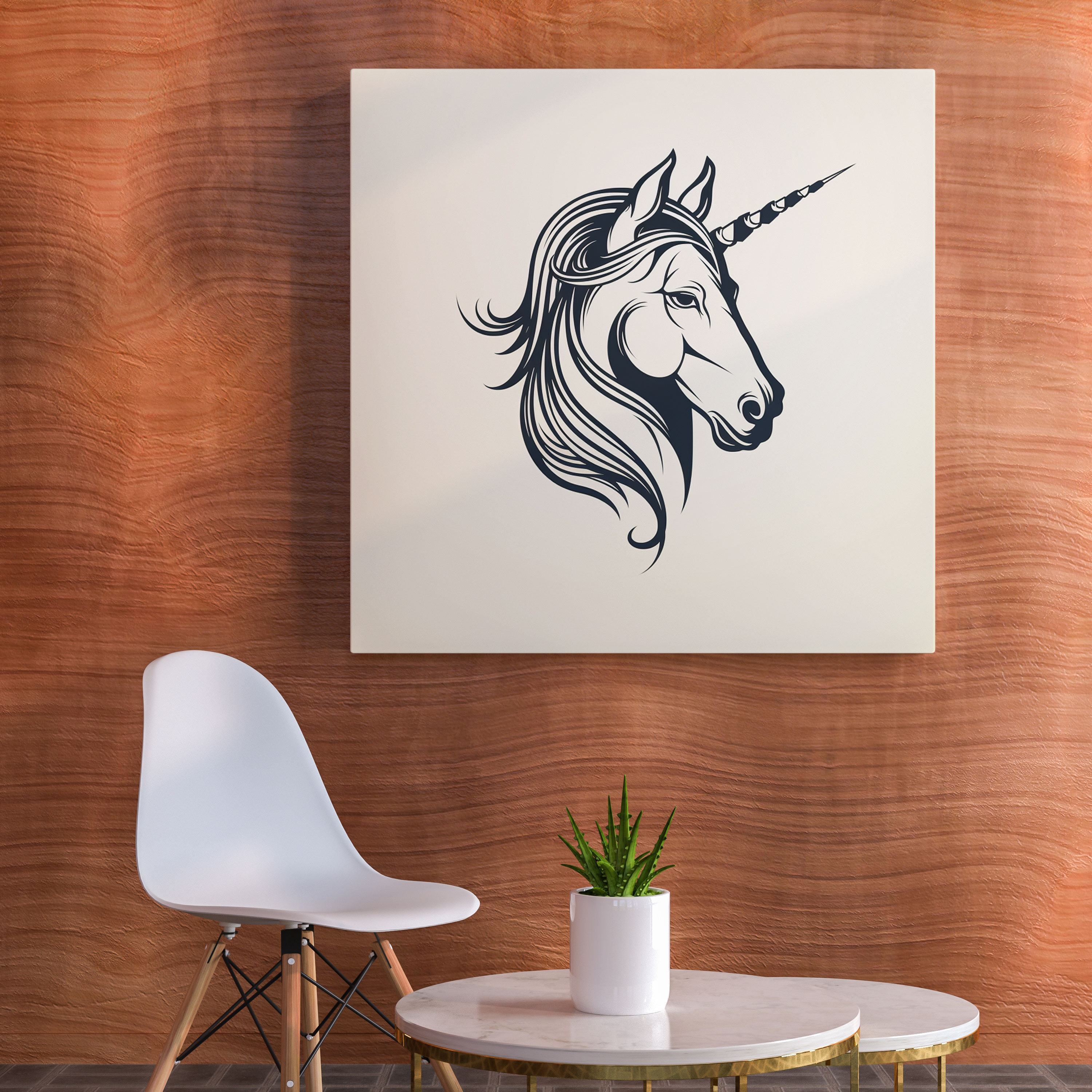 Serene Unicorn Wall Art - Unicorn, Serene Unicorn, Simplicity, Minimalist Line Art