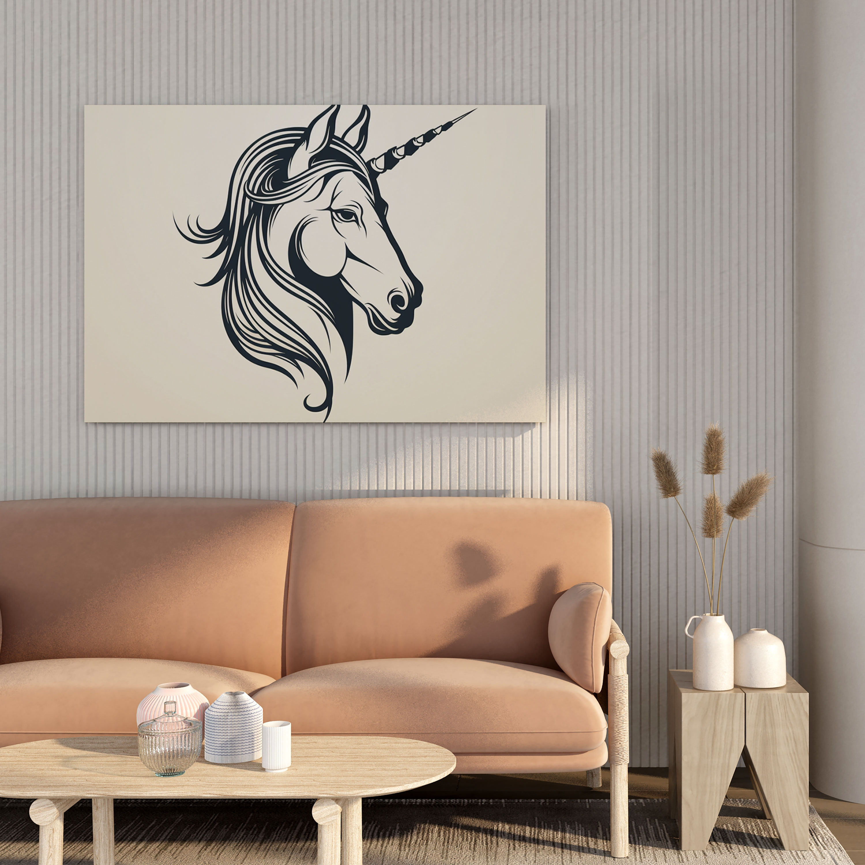 Serene Unicorn Wall Art - Unicorn, Serene Unicorn, Simplicity, Minimalist Line Art