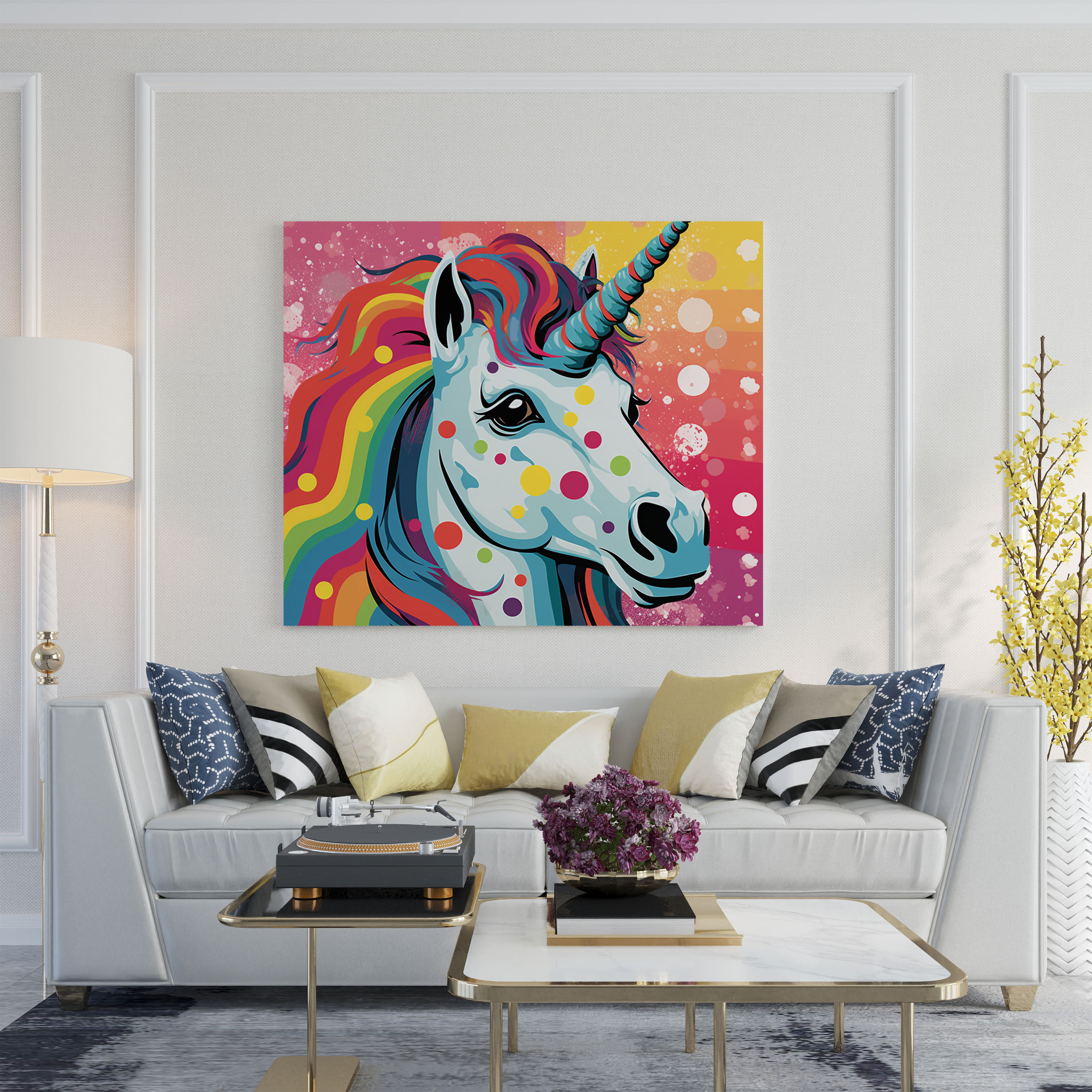 Pop Art Unicorn Canvas Print - Unicorn, Statement, Wall Art, Unicorn