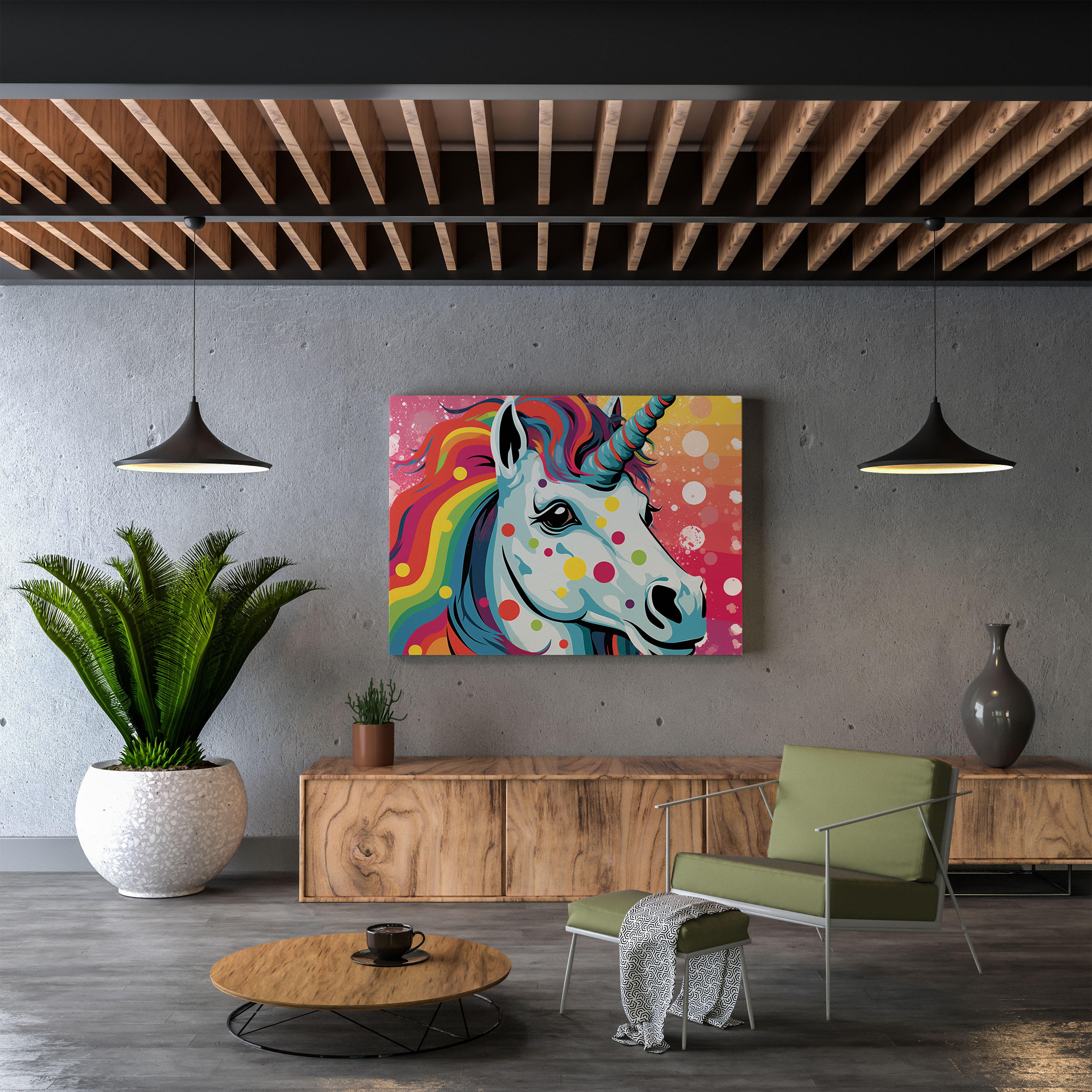 Pop Art Unicorn Canvas Print - Unicorn, Statement, Wall Art, Unicorn