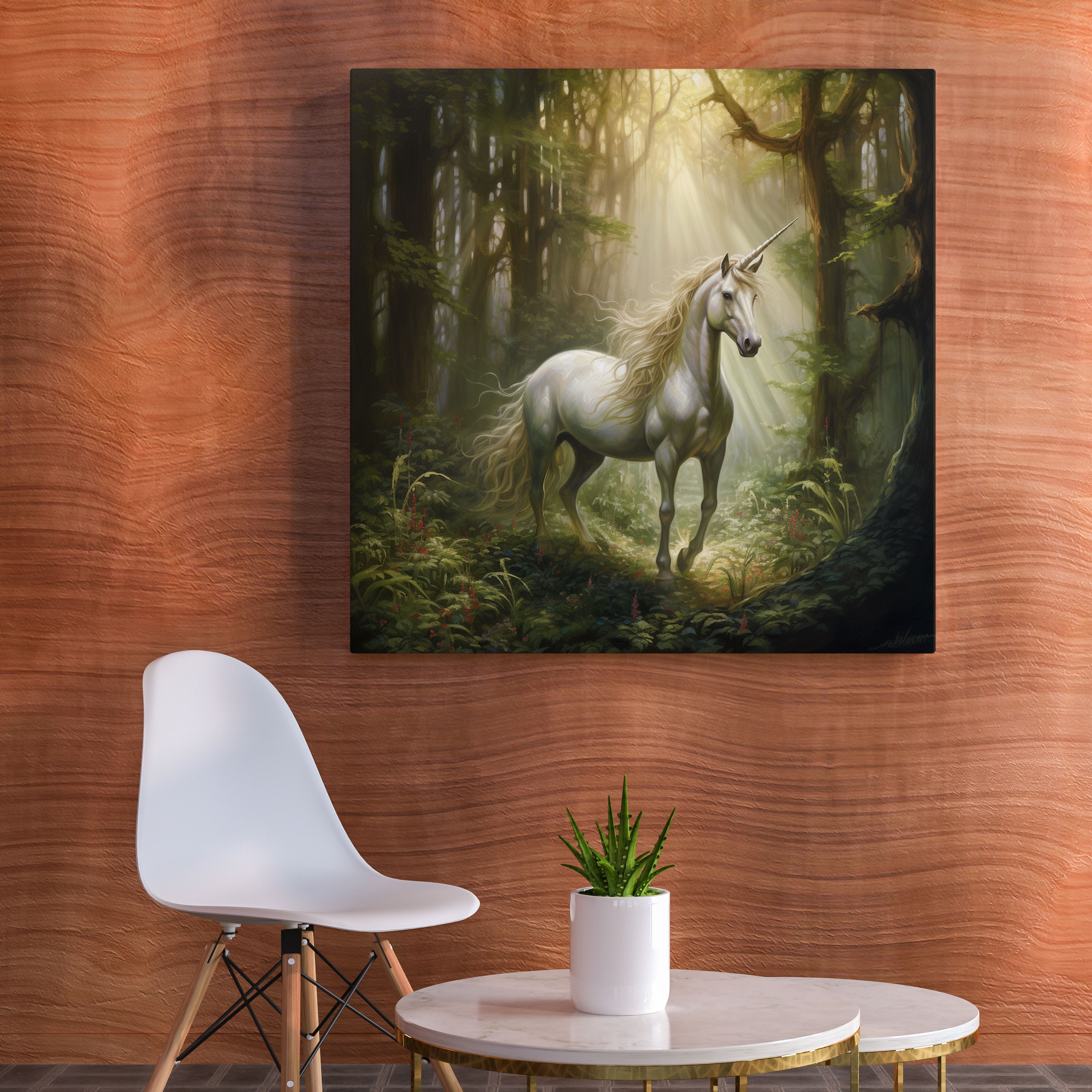 Regal Unicorn Wall Art - Unicorn, Atmosphere Of Elegance, Elegance, Realistic Oil Painting
