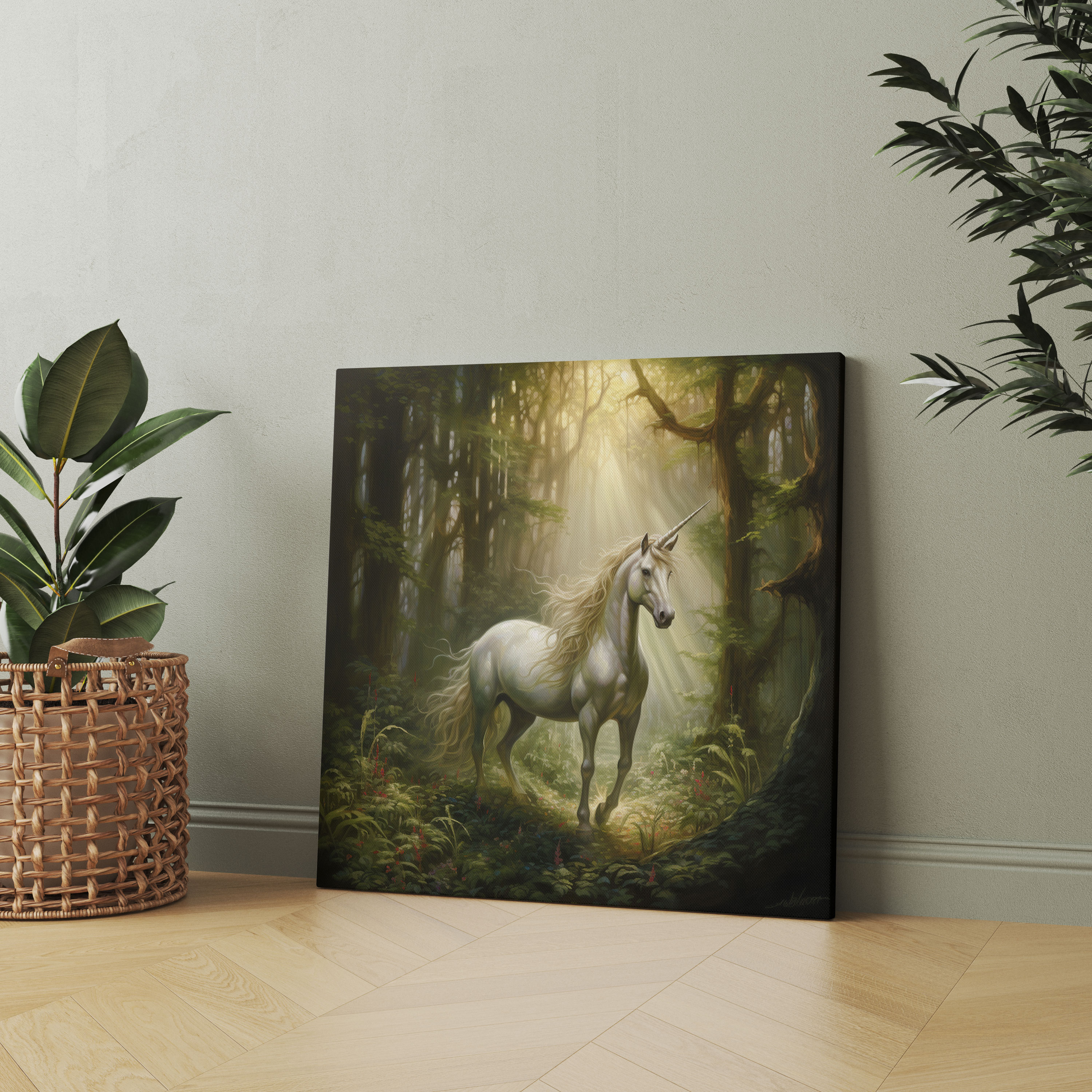 Regal Unicorn Wall Art - Unicorn, Atmosphere Of Elegance, Elegance, Realistic Oil Painting