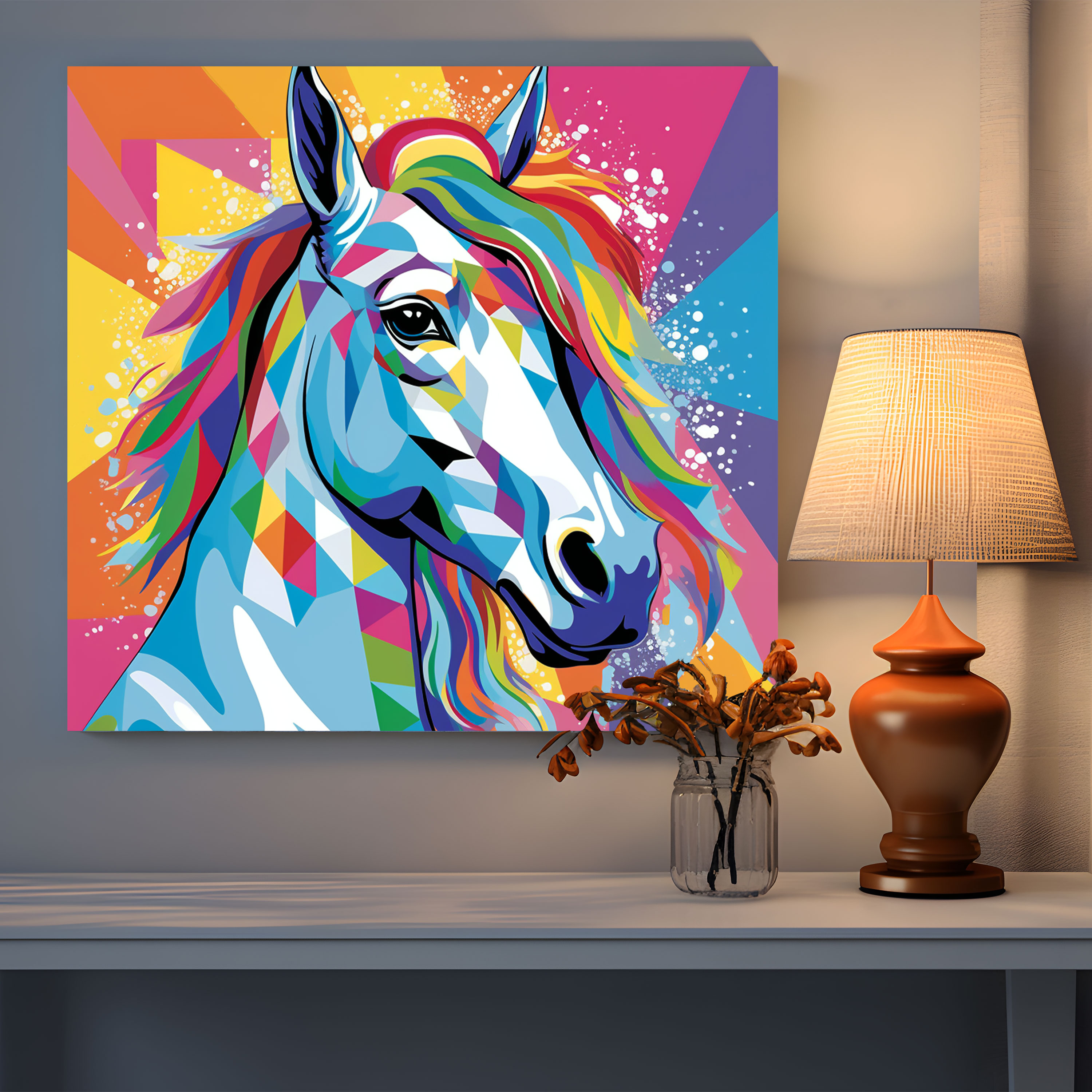 Pop Art Unicorn Canvas Print - Unicorn, Vibrant, Fun, Canvas Print