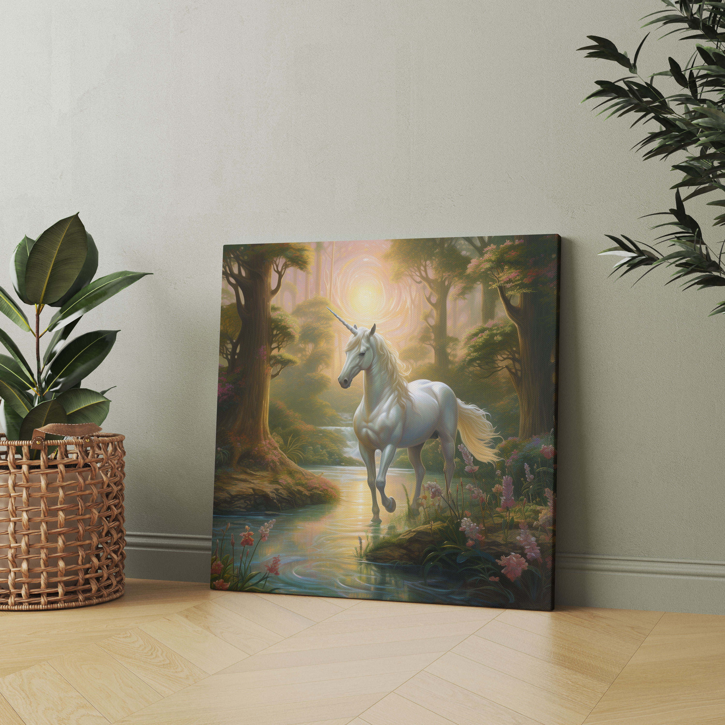 Gerçekçi Unicorn Duvar Sanatı - Unicorn Kanvas Tablo Majestik