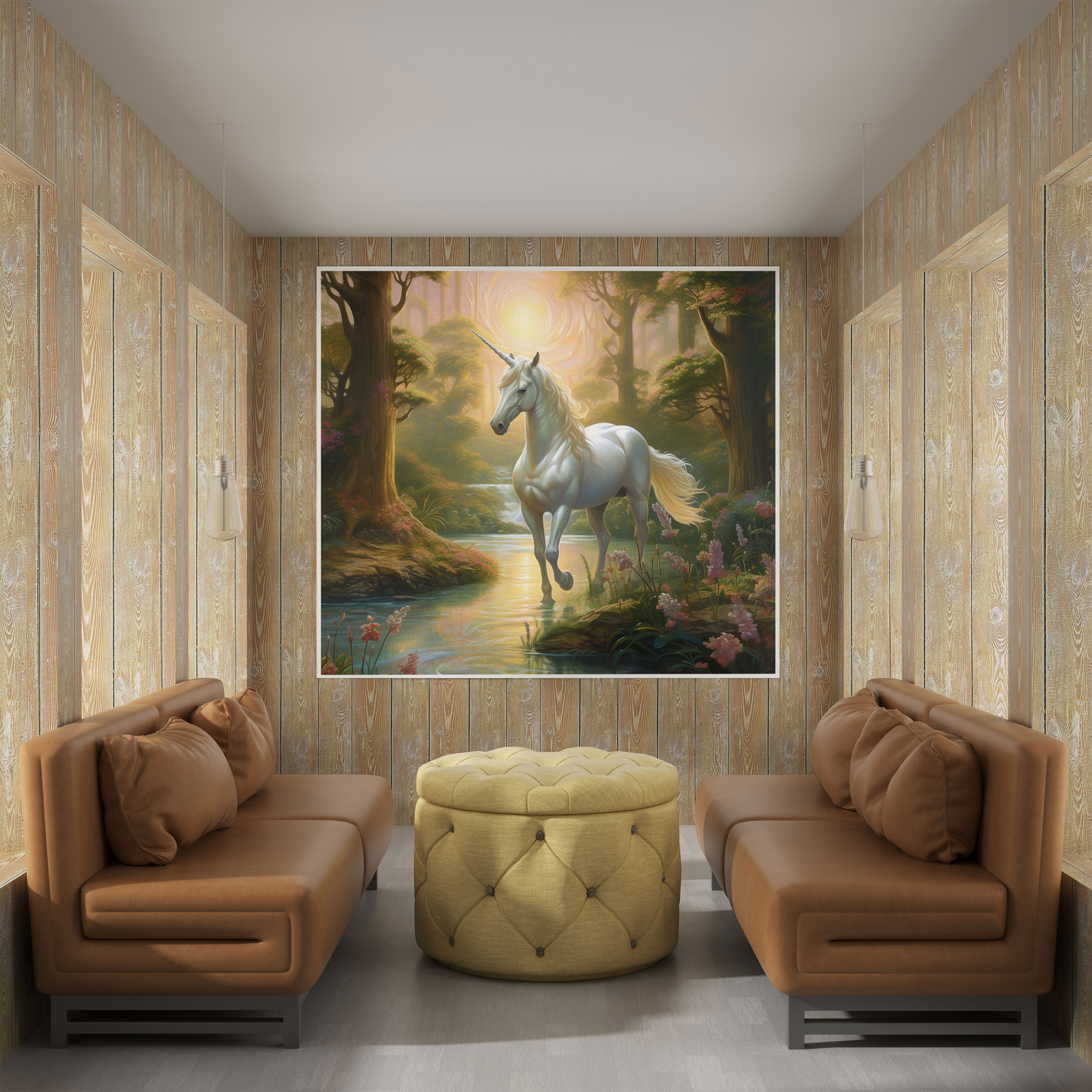 Gerçekçi Unicorn Duvar Sanatı - Unicorn Kanvas Tablo Majestik